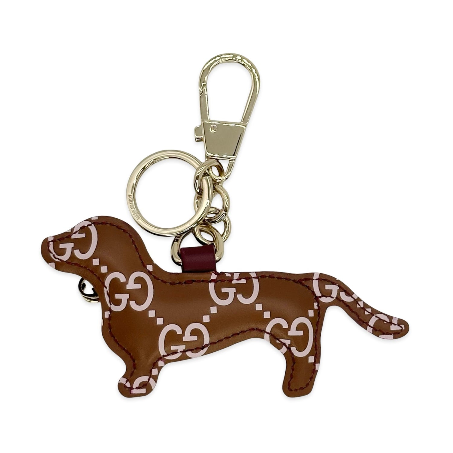 Gucci GG Embossed Dachshund Dog Charm