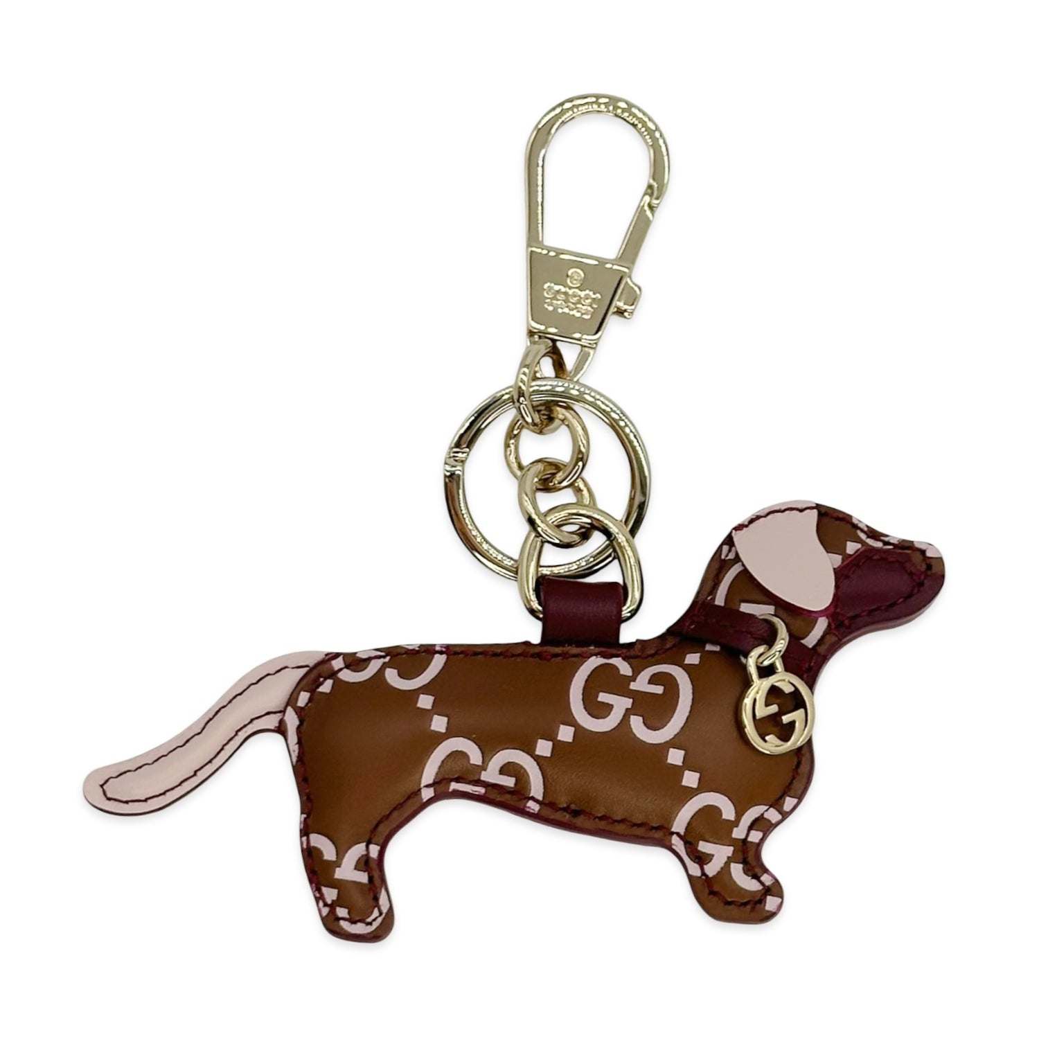 Gucci GG Embossed Dachshund Dog Charm