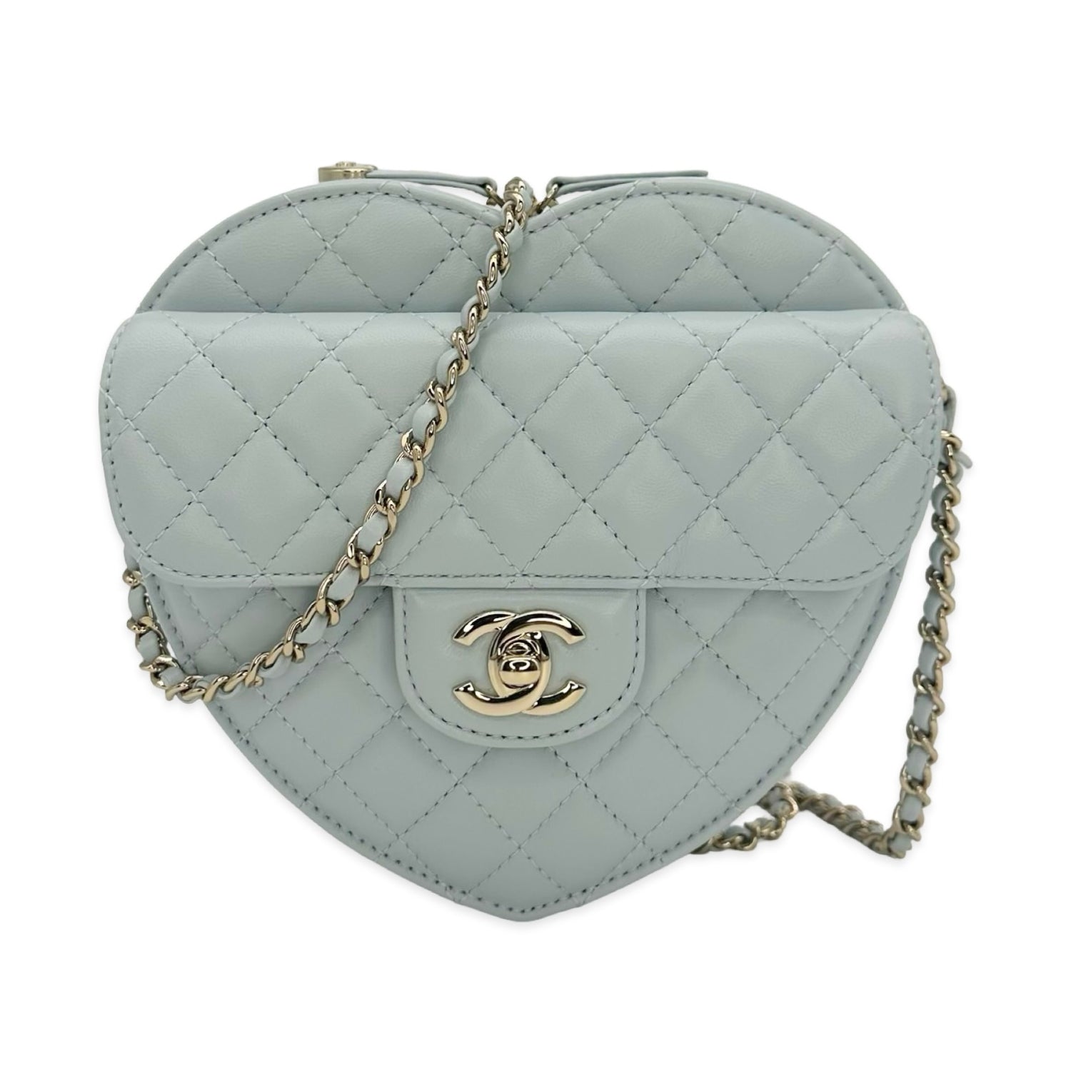 Chanel Quilted Lambskin CC In Love Heart Bag
