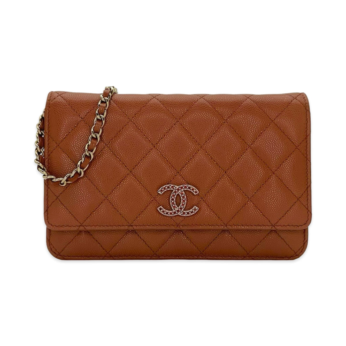 Chanel Quilted Caviar Jewel CC Wallet on a Chain