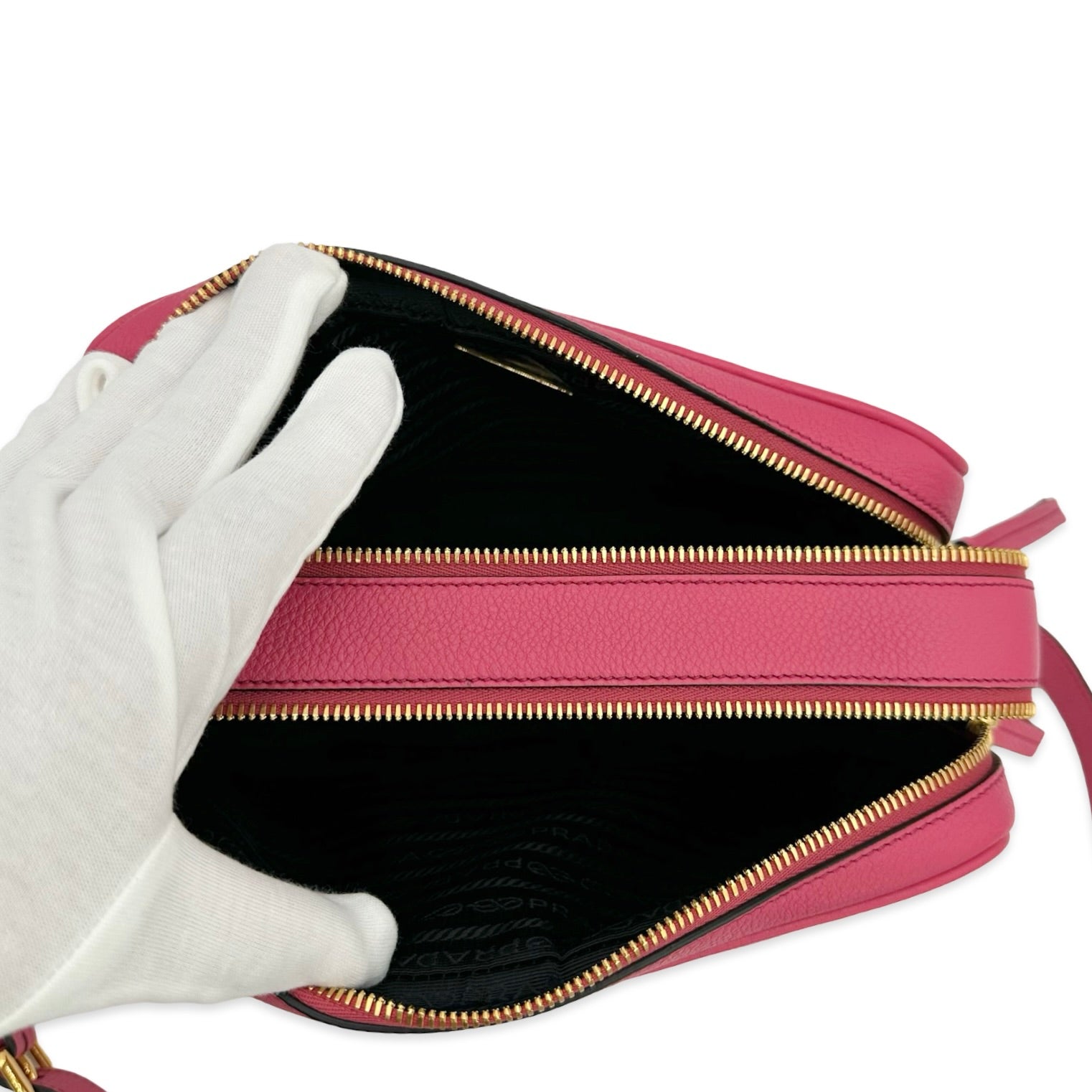 Prada Grained Leather Double Zip Camera Bag