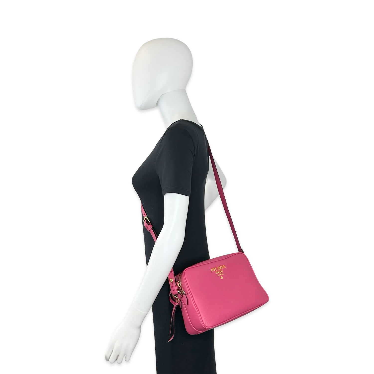 Prada Grained Leather Double Zip Camera Bag