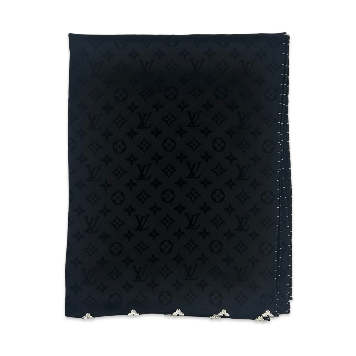 Louis Vuitton Silk Monogram Crystal Scarf Shawl