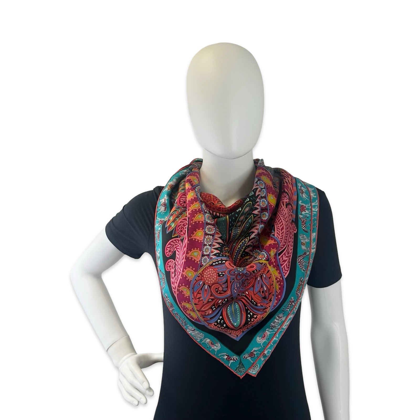 Hermes Silk Le Jardin de la Maharani Scarf