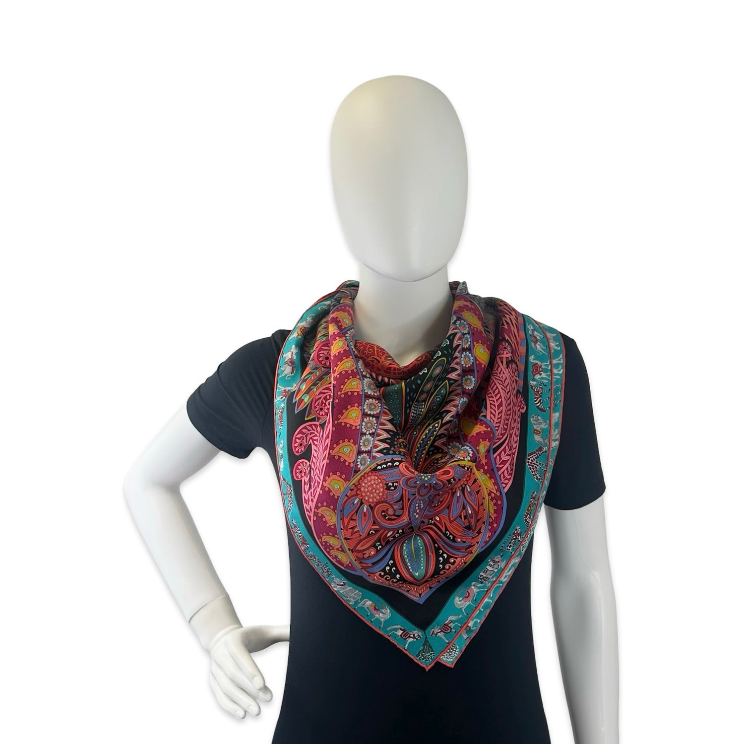 Hermes Silk Le Jardin de la Maharani Scarf