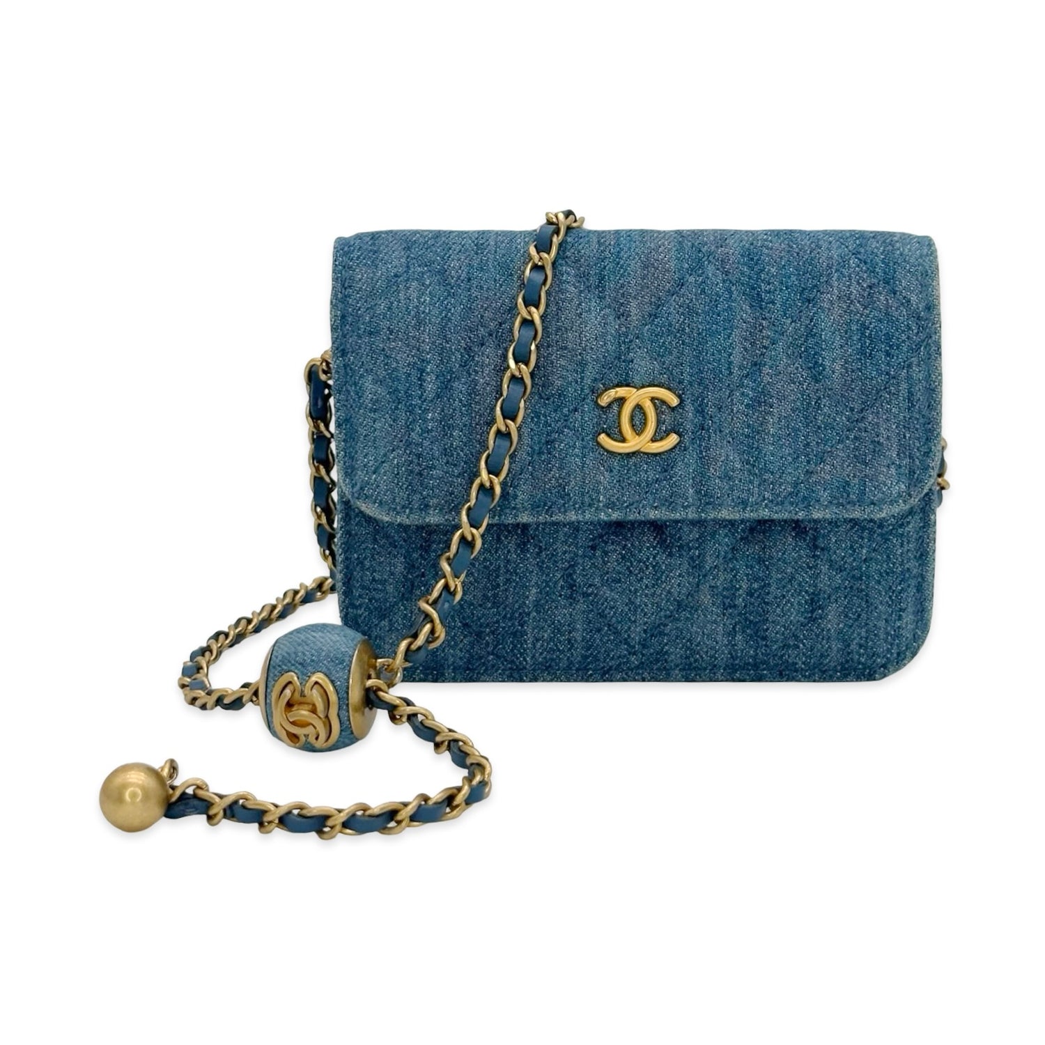 Chanel Quilted Denim Crush Compact Flap
