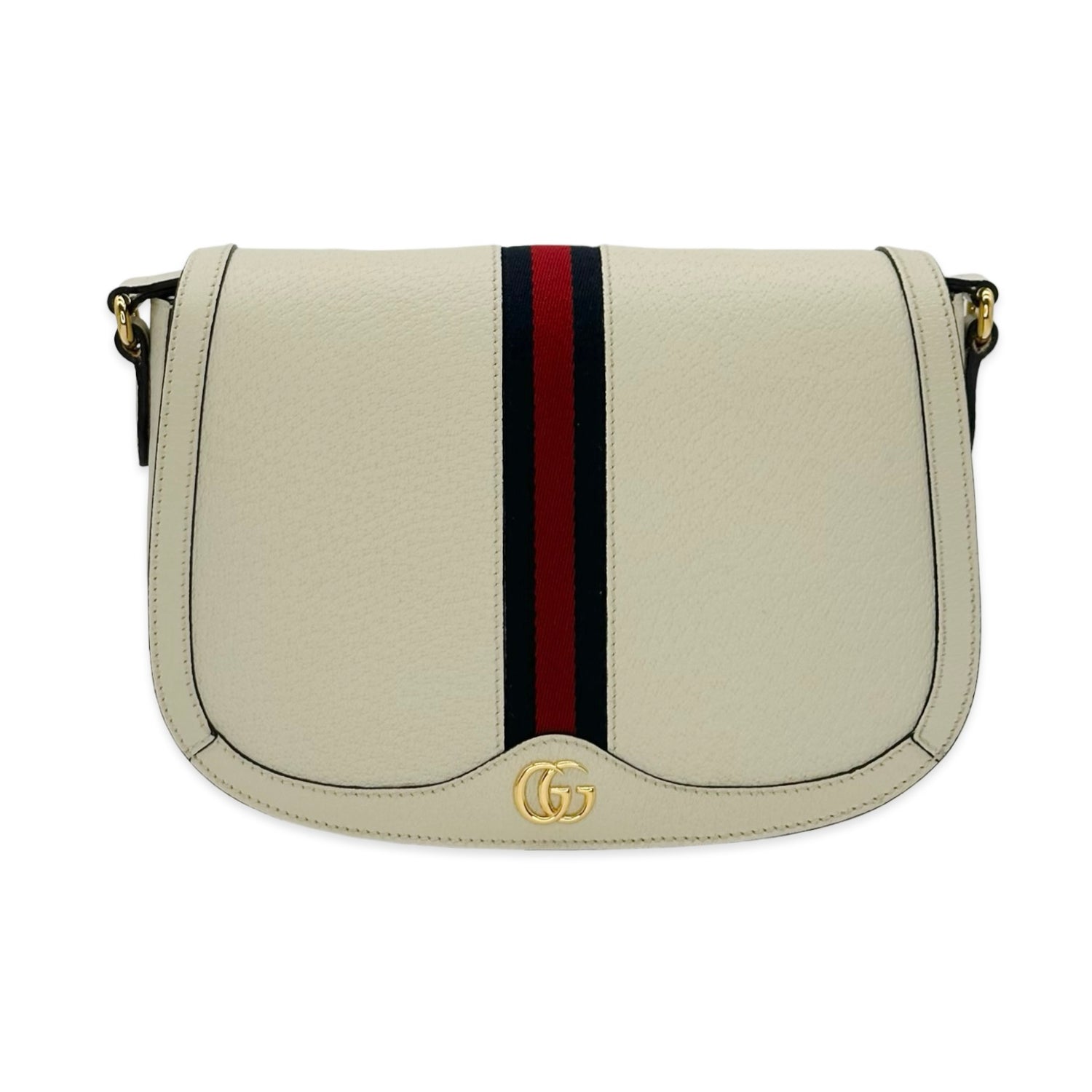 Gucci Grained Leather Ophidia Flap Crossbody