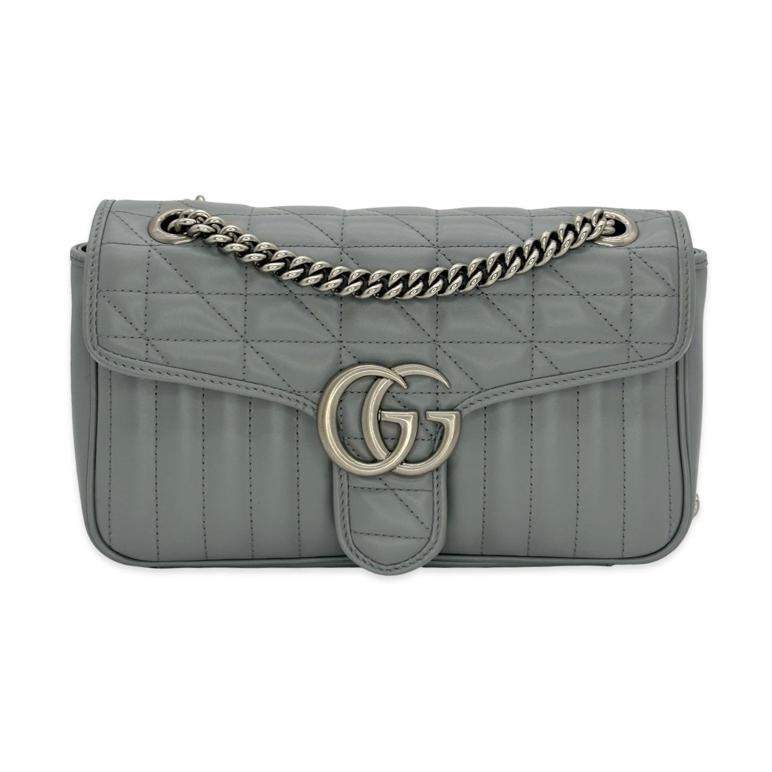 Gucci Quilted Leather Aria GG Marmont Flap Bag