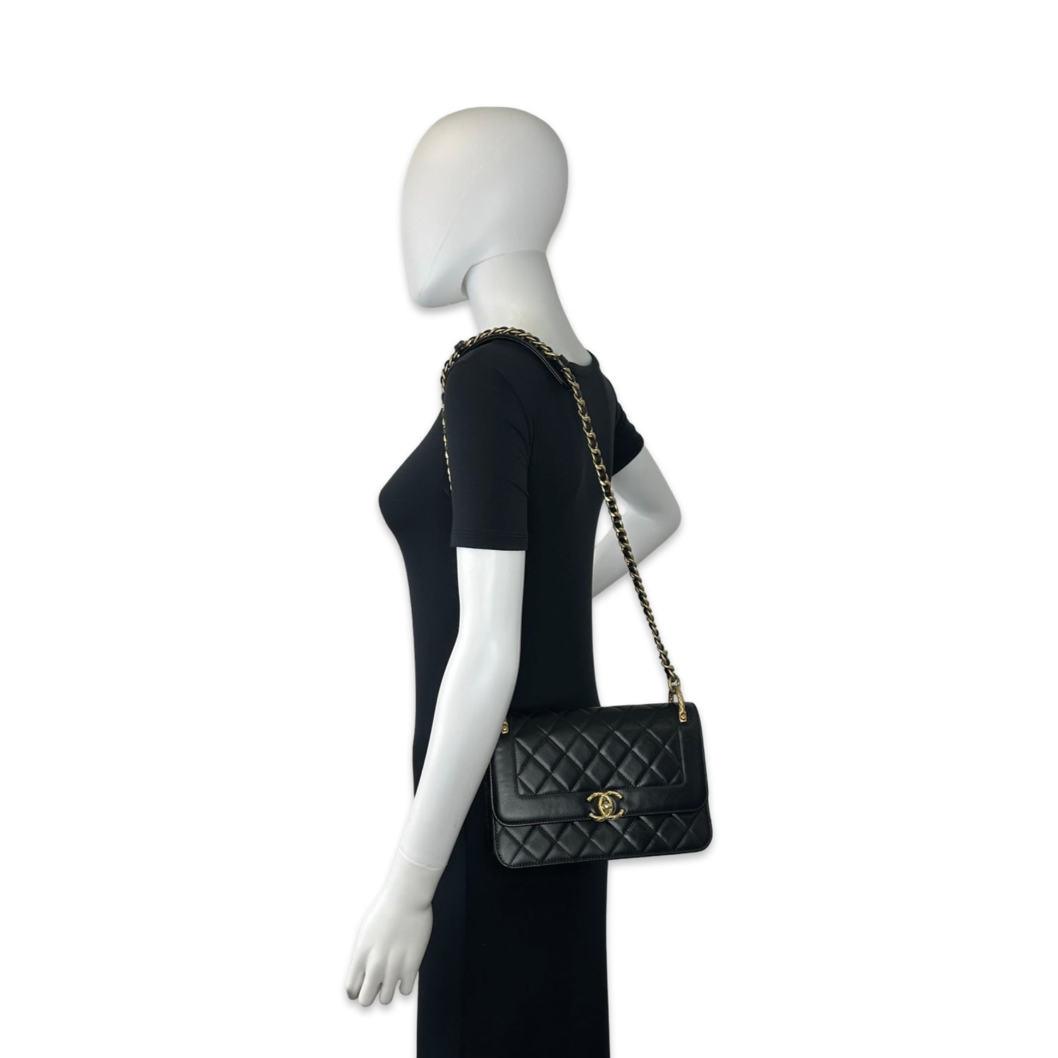 Chanel Quilted Lambskin Diana Flap Crossbody