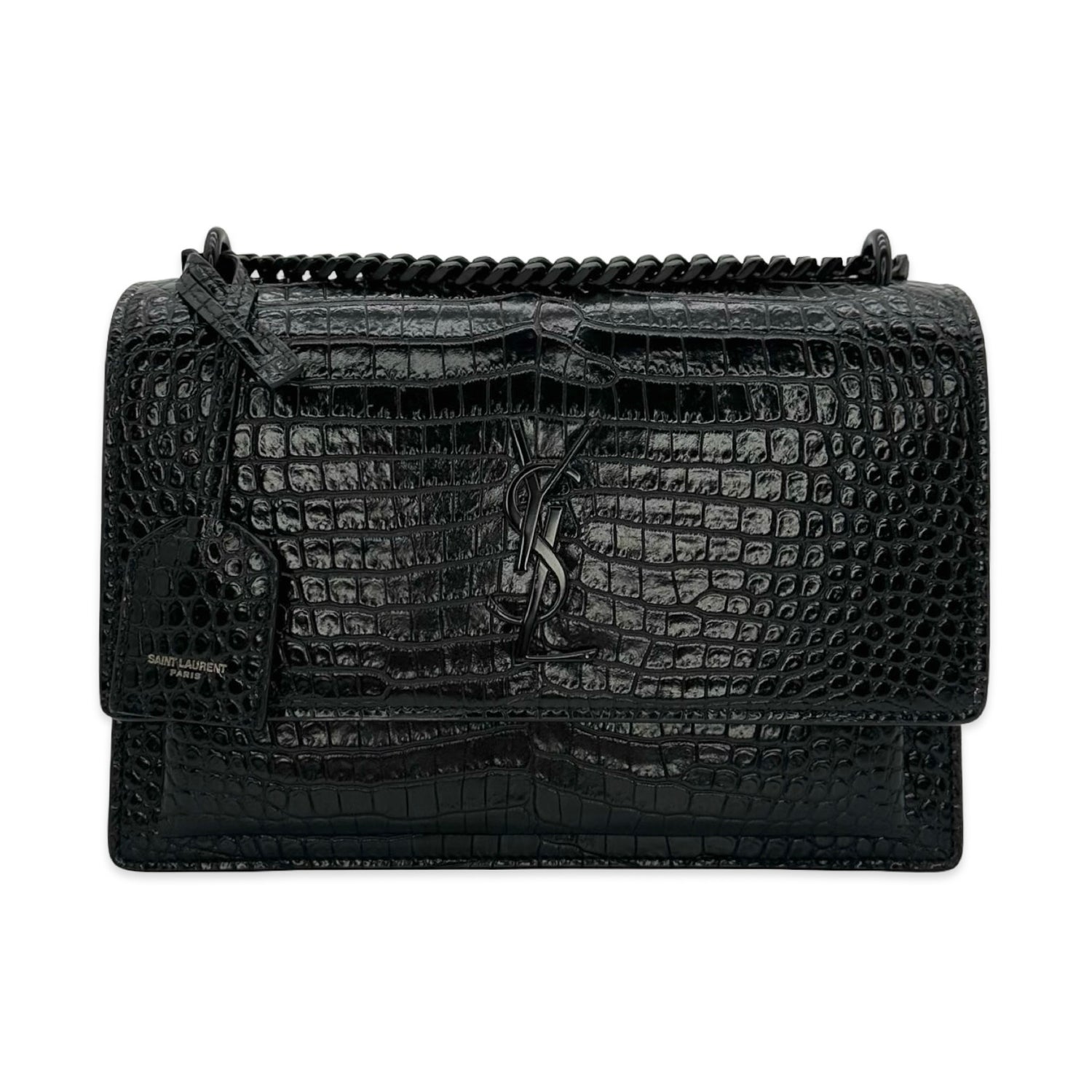 Saint Laurent Croc Embossed Sunset