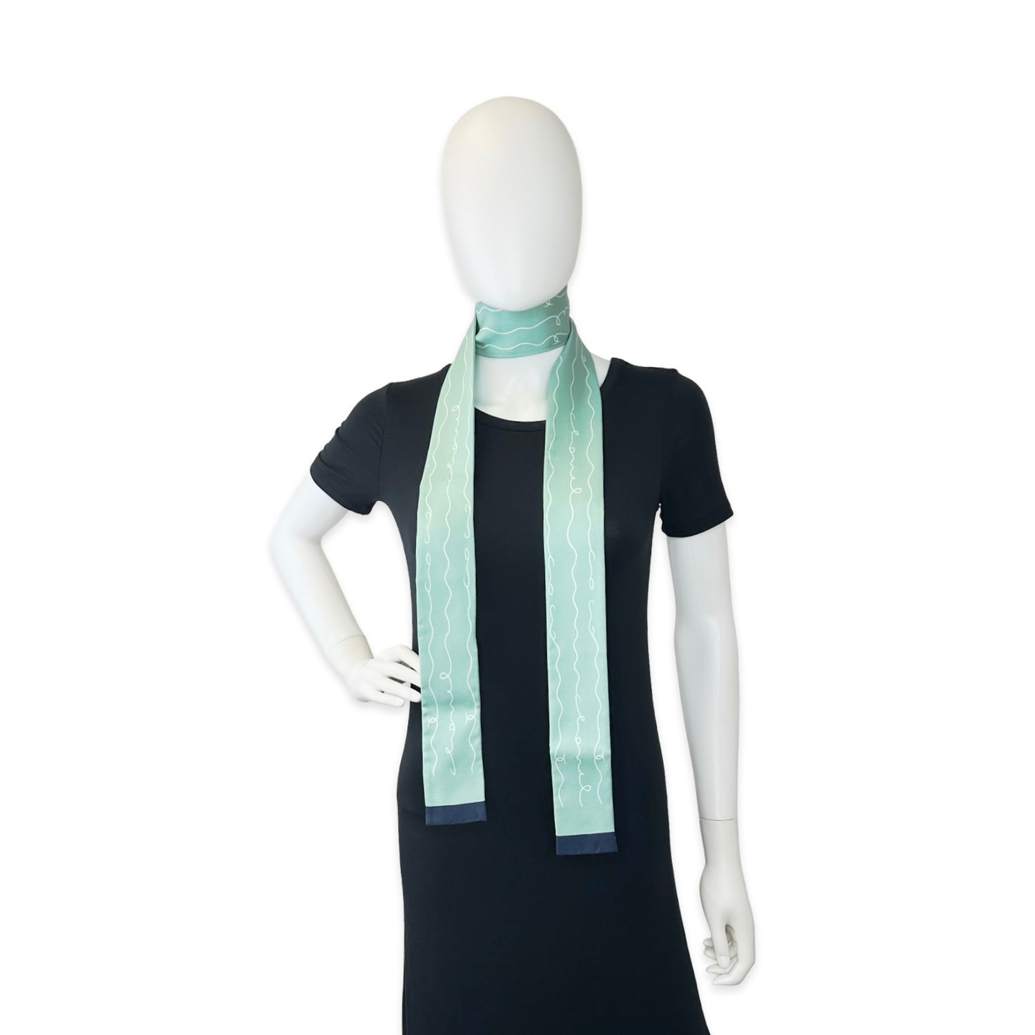 Chanel Silk Long Neck Scarf Slim Bandeau
