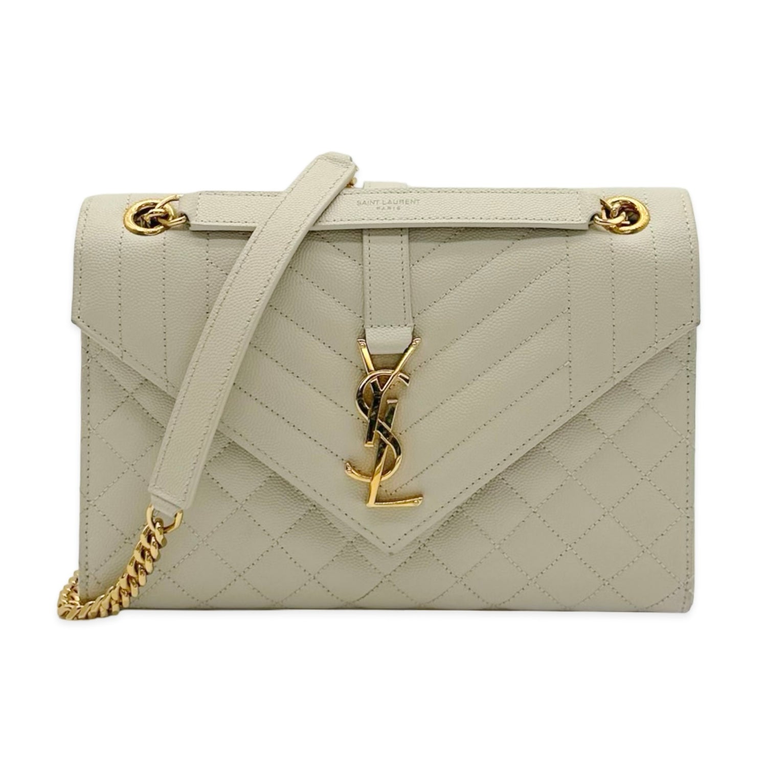Saint Laurent Grain de Poudre Triquilt Envelope Flap