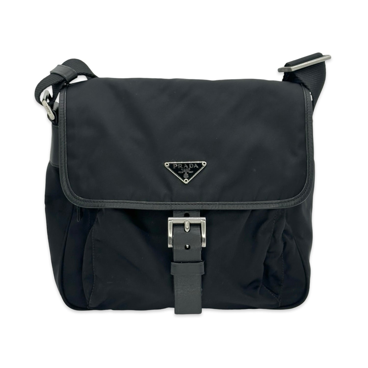 Prada Nylon Buckle Messenger Bag