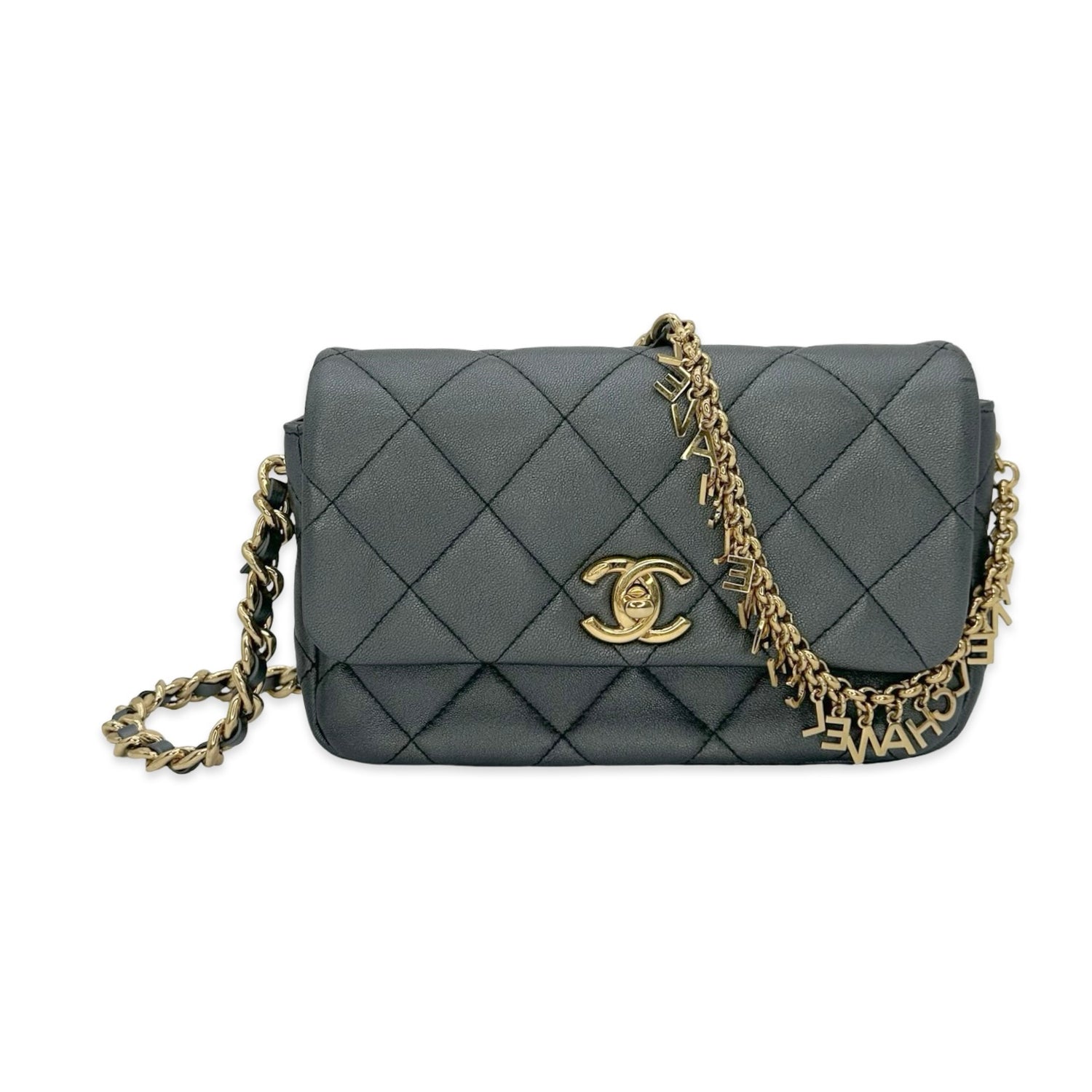 Chanel Quilted Lambskin Mini Charms Chain Classic Flap