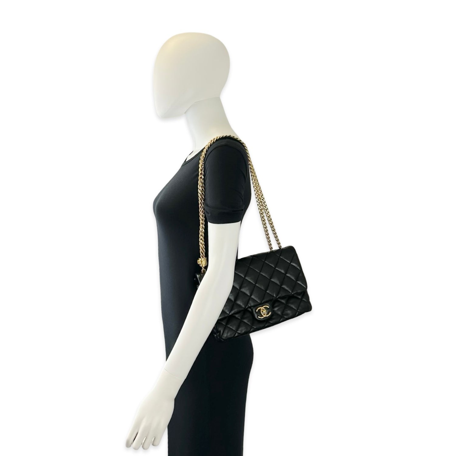 Quilted Lambskin Small CC Pillow Crush Twist Lock Bag