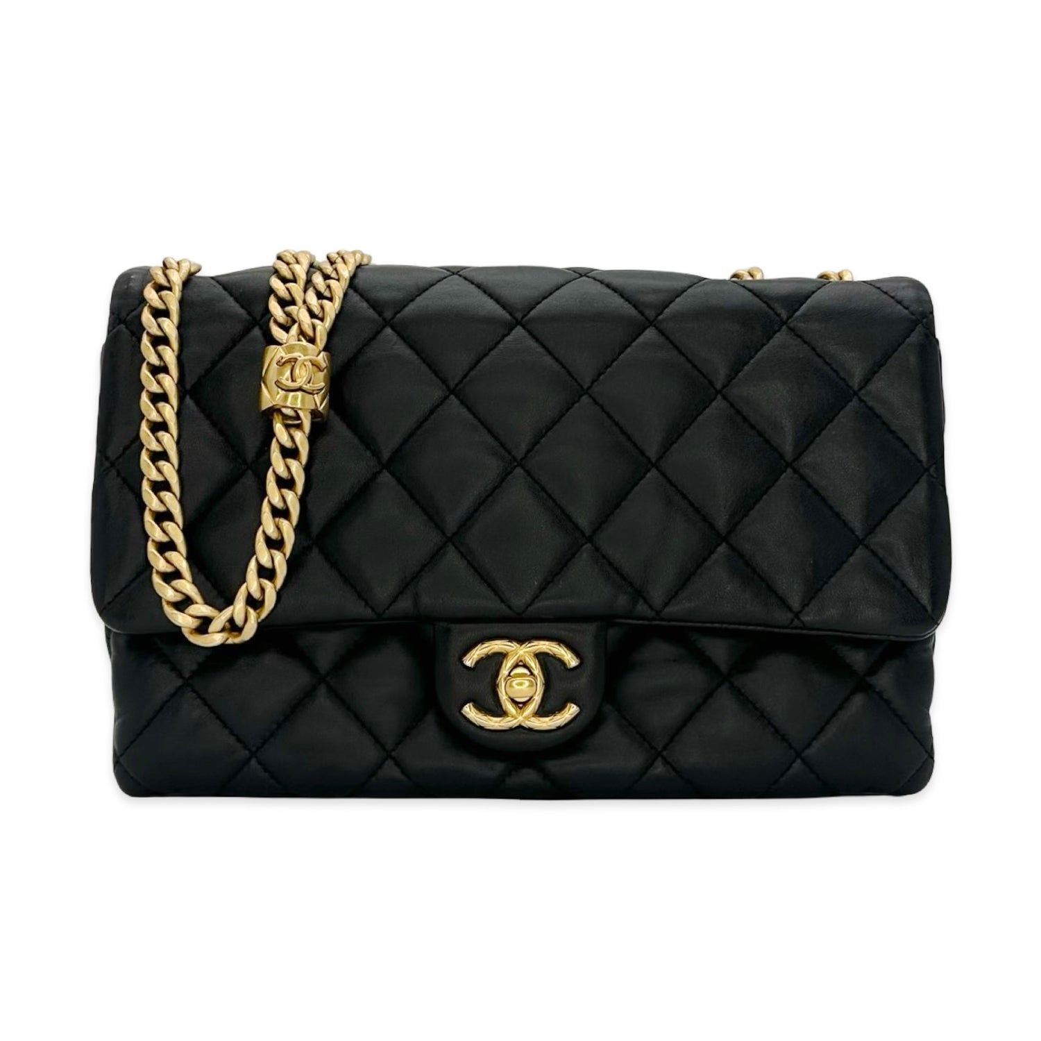 Quilted Lambskin Small CC Pillow Crush Twist Lock Bag