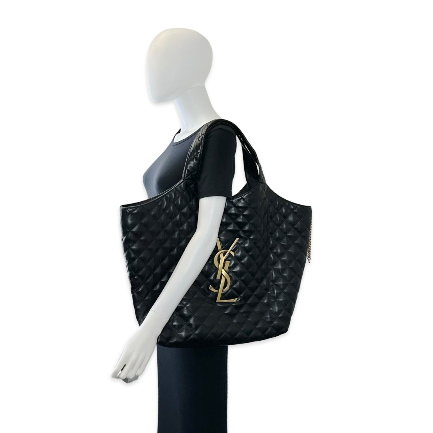 Saint Laurent Quilted Lambskin Icare Tote