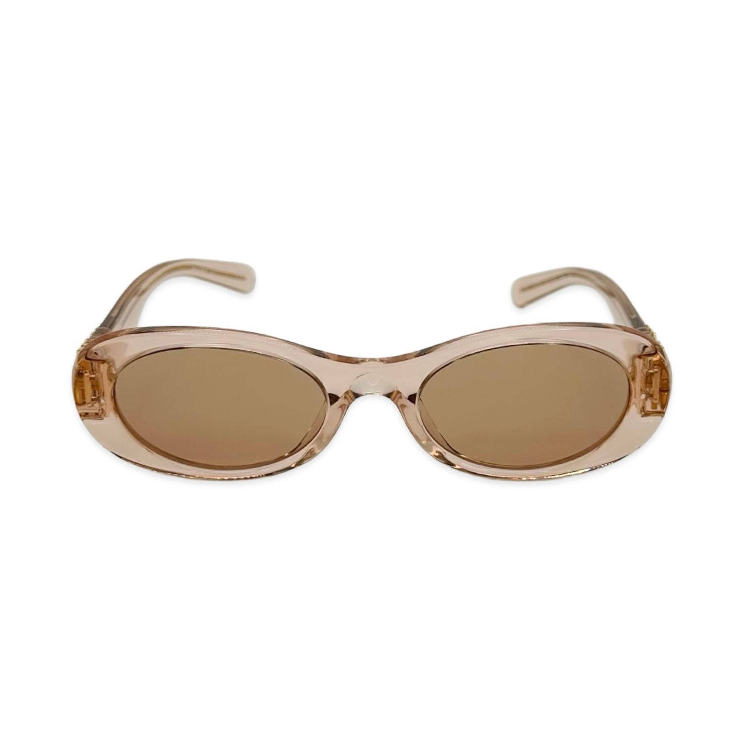 Miu Miu Acetate Transparent Oval Logo Sunglasses