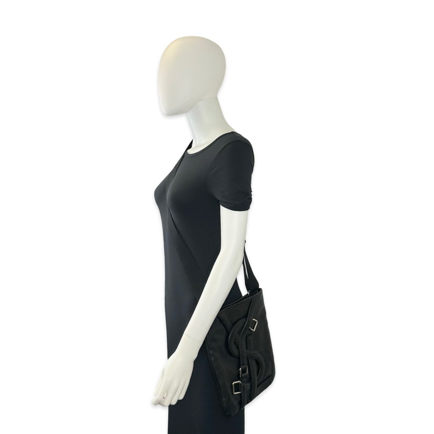 Calfskin YSL Logo Crossbody