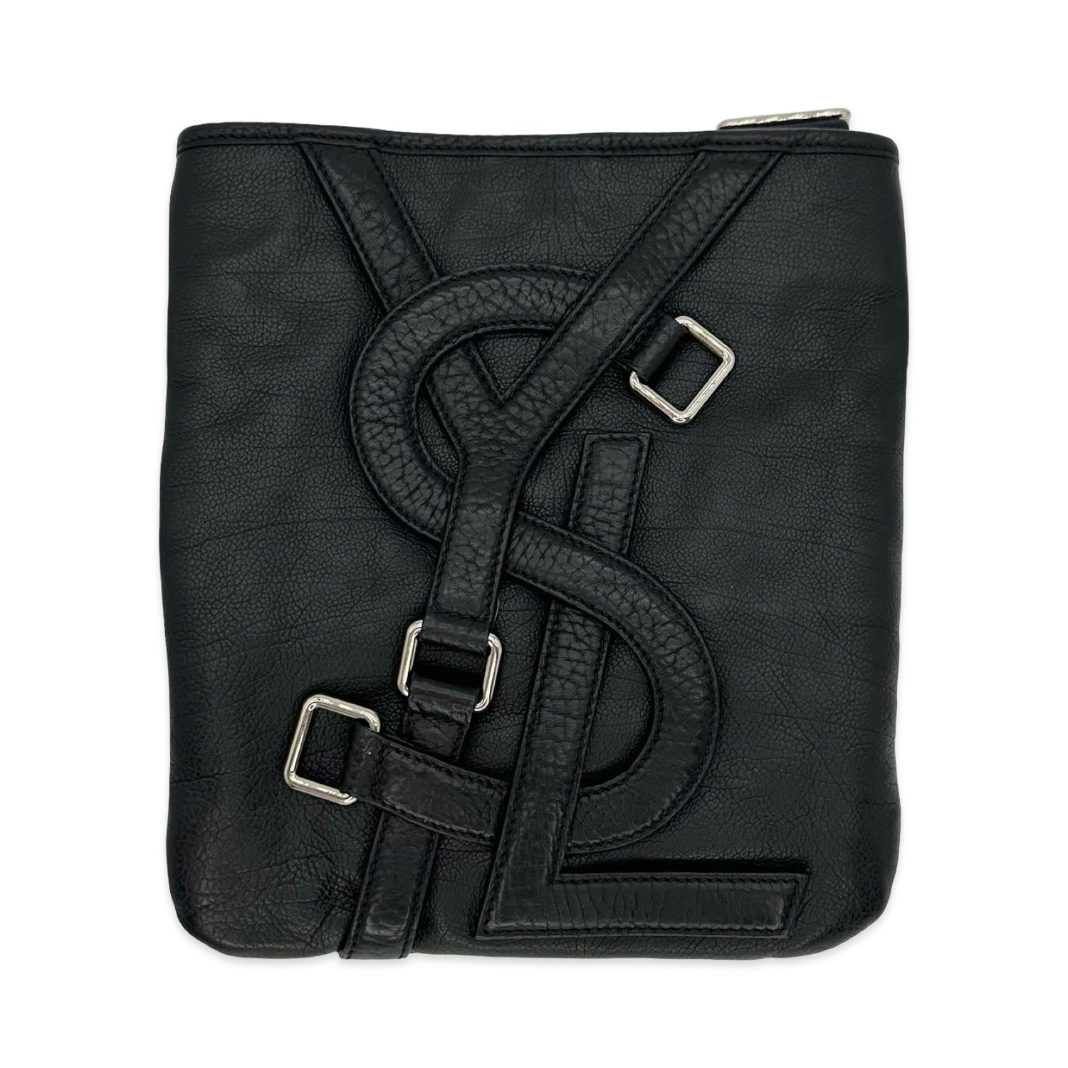 Calfskin YSL Logo Crossbody
