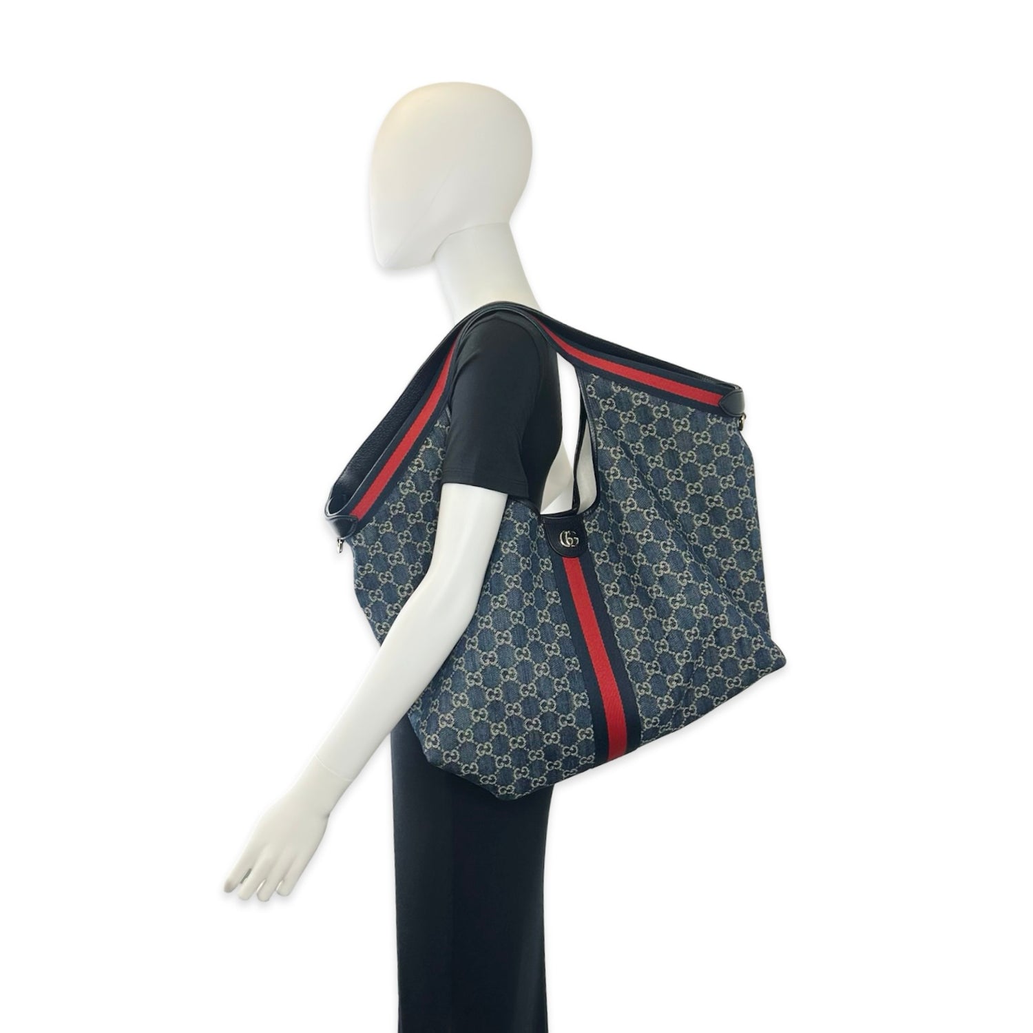 Gucci GG Denim Large Giglio Hobo