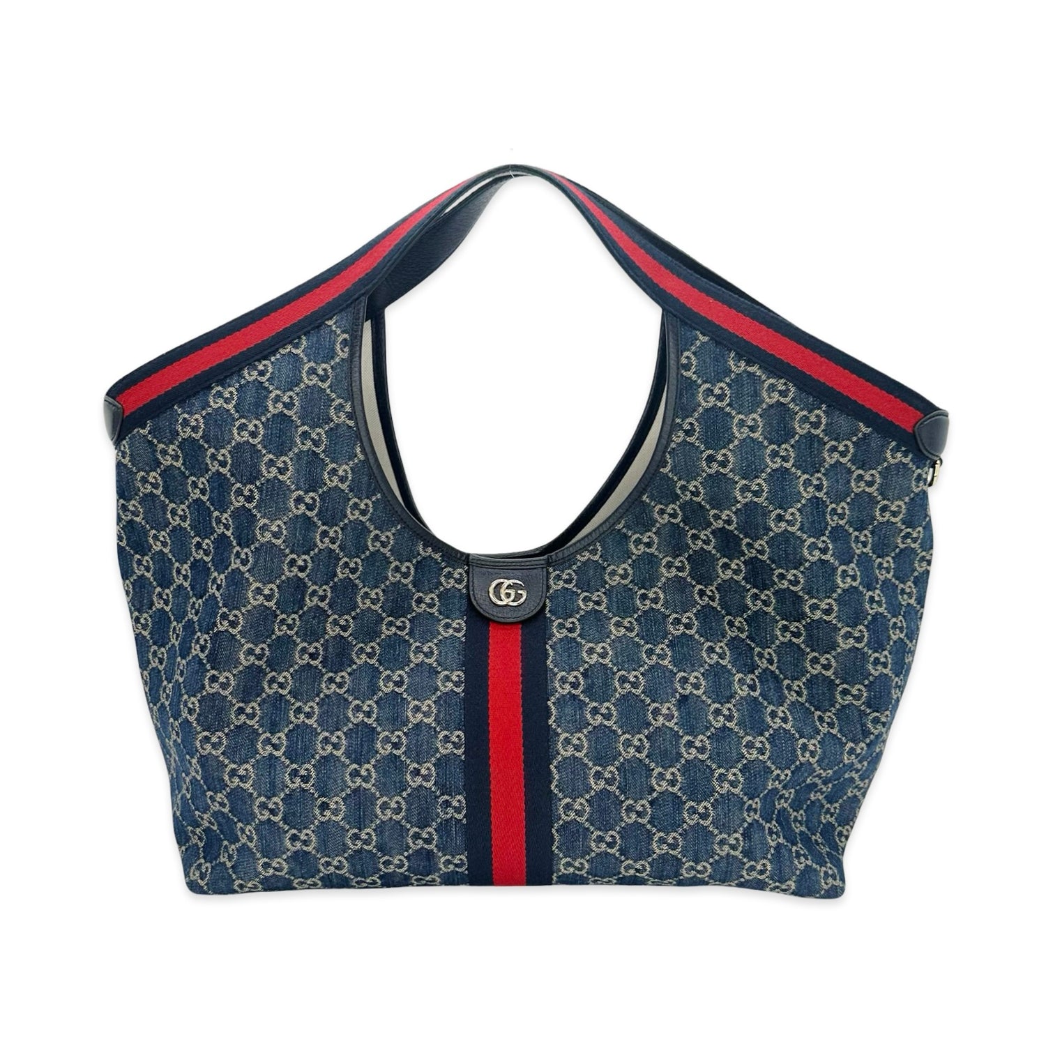 Gucci GG Denim Large Giglio Hobo