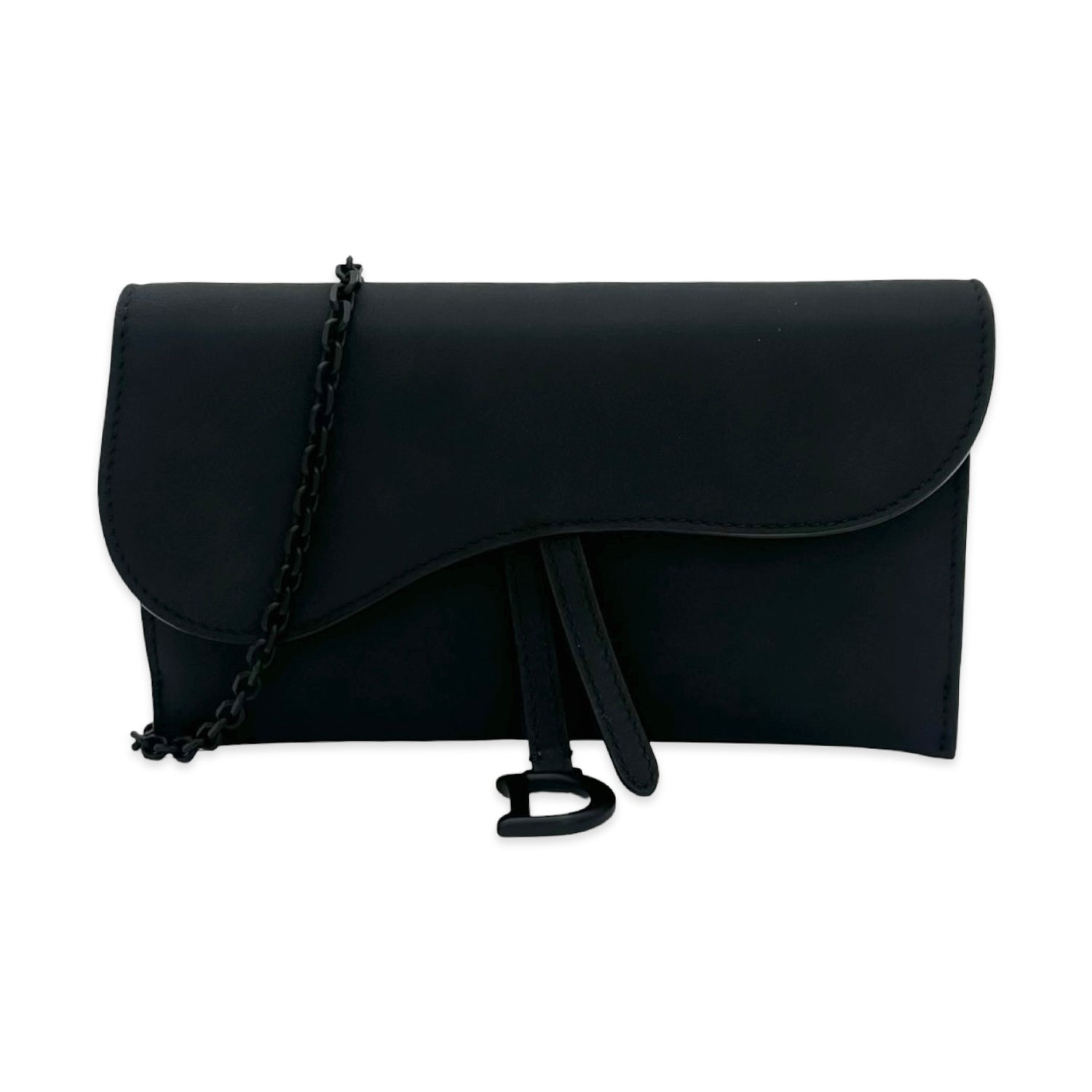 Christian Dior Ultra Matte Saddle Pouch Chain Wallet