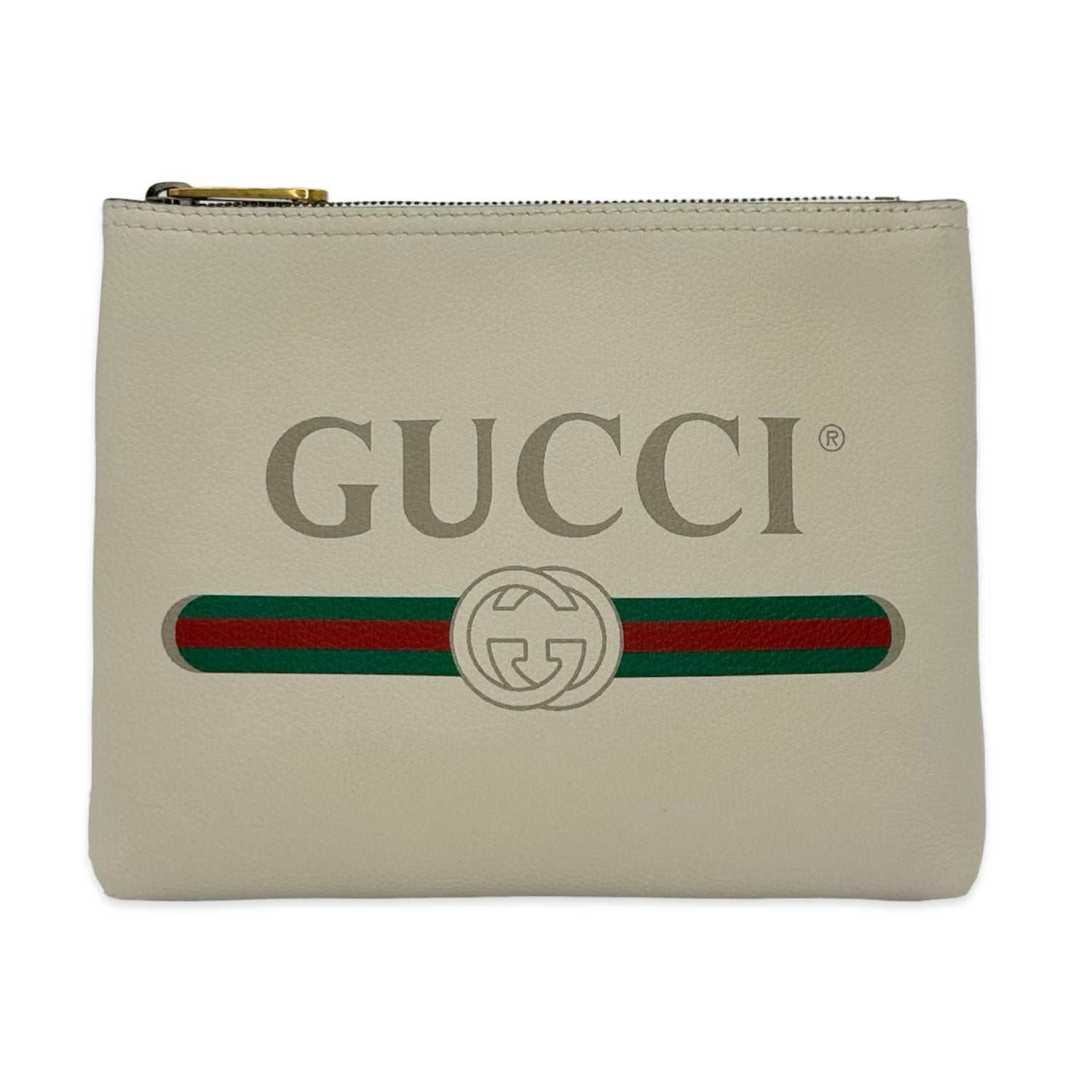 Gucci Grained Leather Logo Pouch