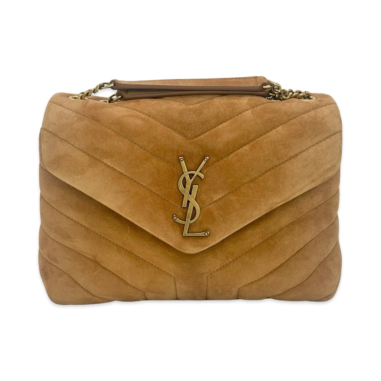 Saint Laurent Quilted Suede Small Lou