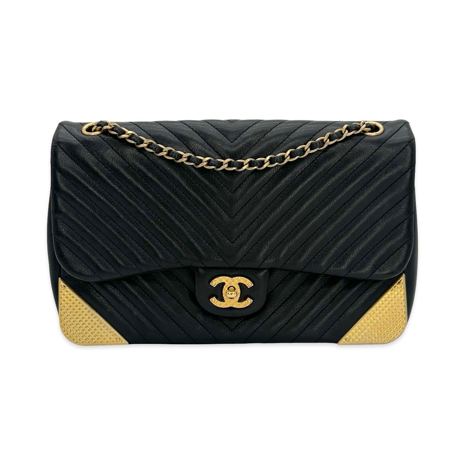 Chanel Chevron Quilted Calfskin Rock the Corner Single Flap
