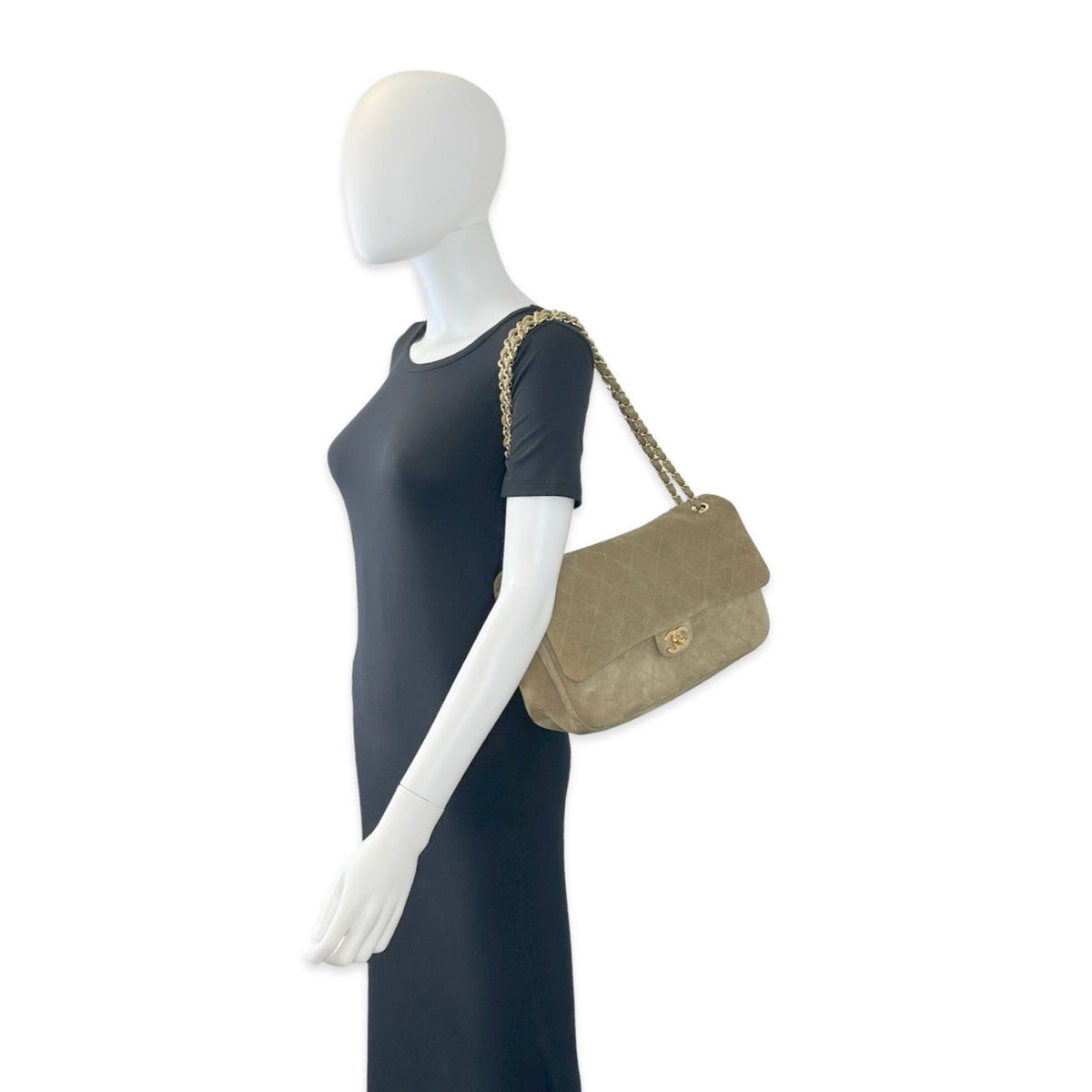 Chanel Quilted Suede Souplissimo Jumbo Single Flap