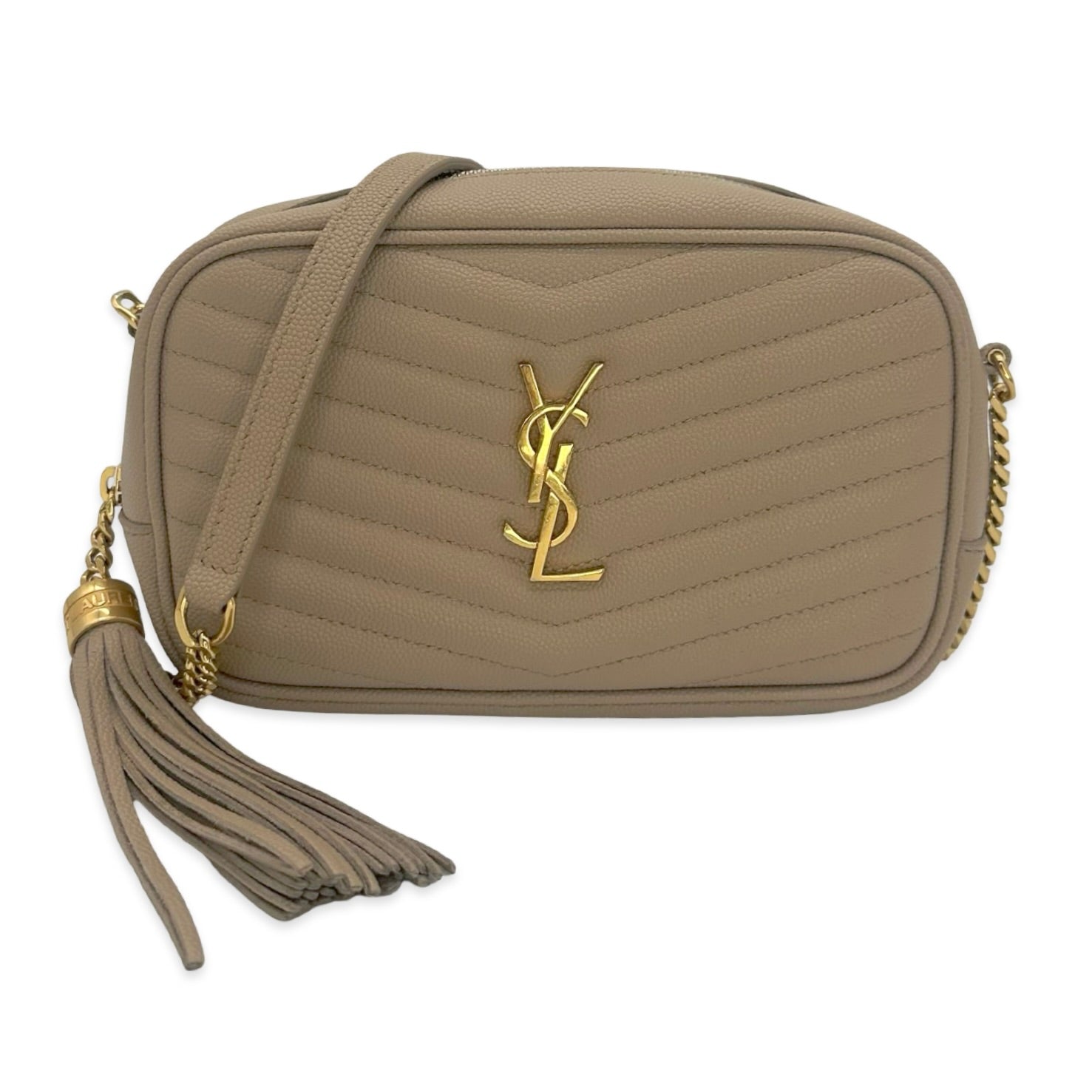 Saint Laurent Quilted Grain de Poudre Mini Camera Bag