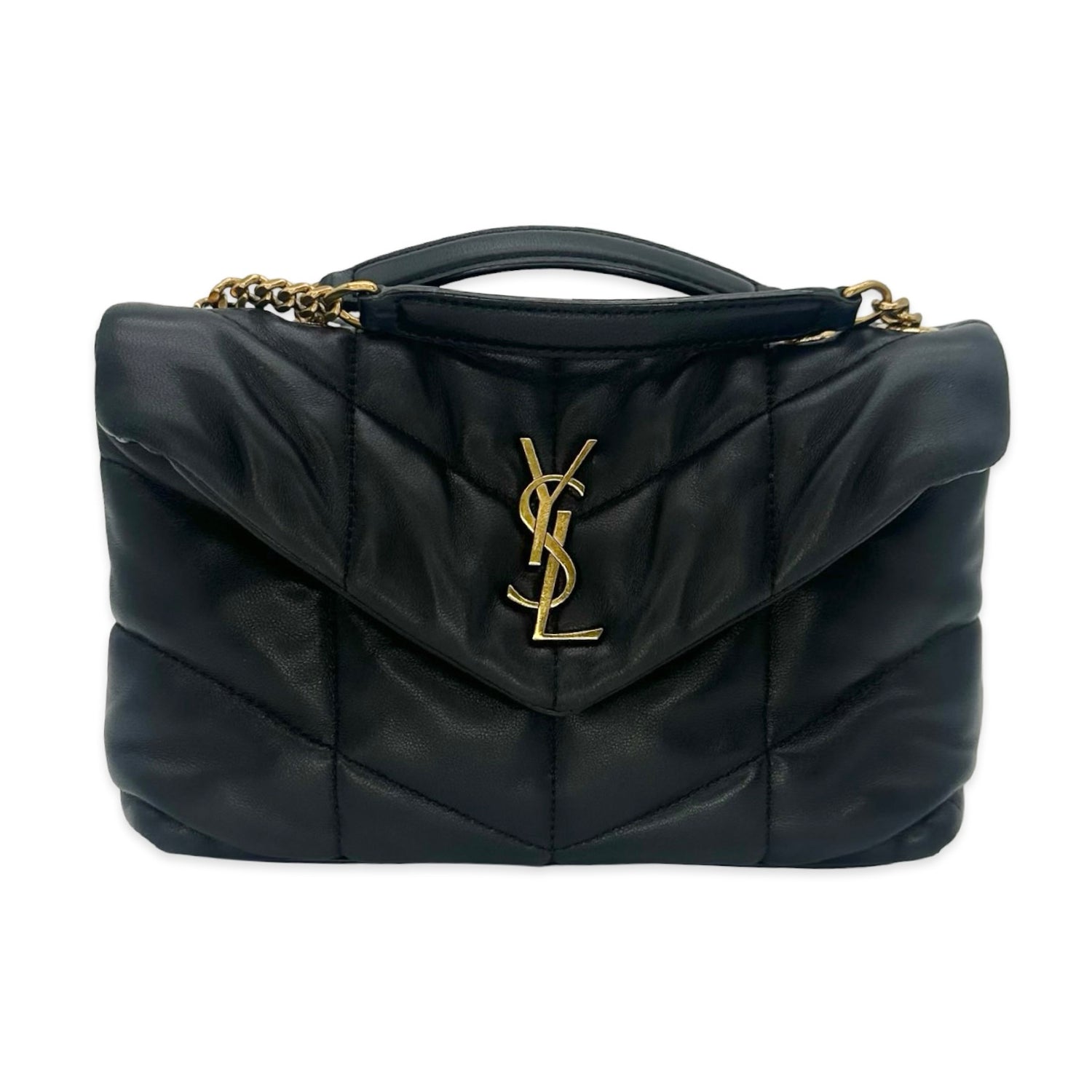 Saint Laurent Quilted Lambskin Small Lou Puffer