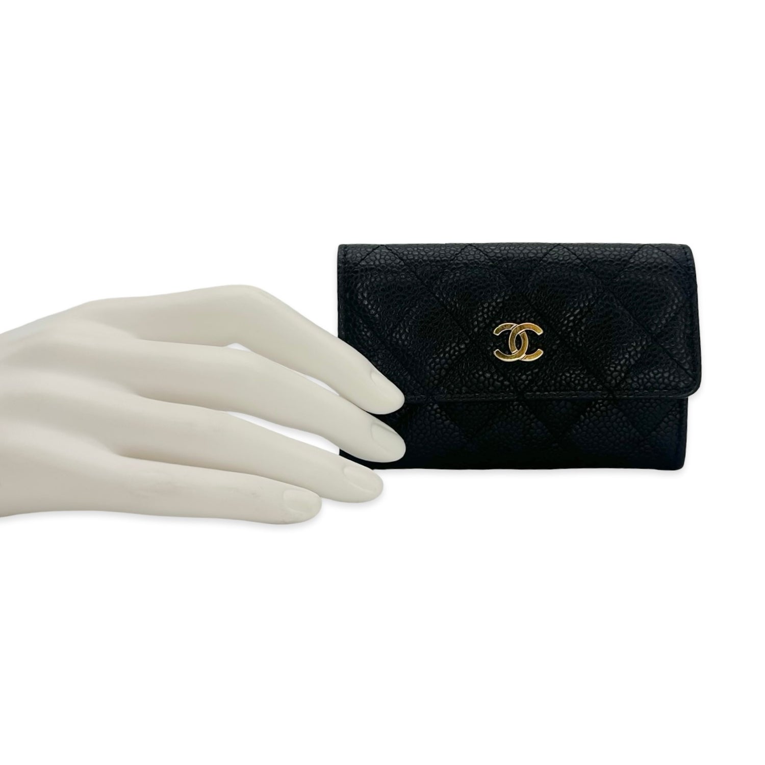 Chanel Quilted Caviar Classic Flap Card Holder