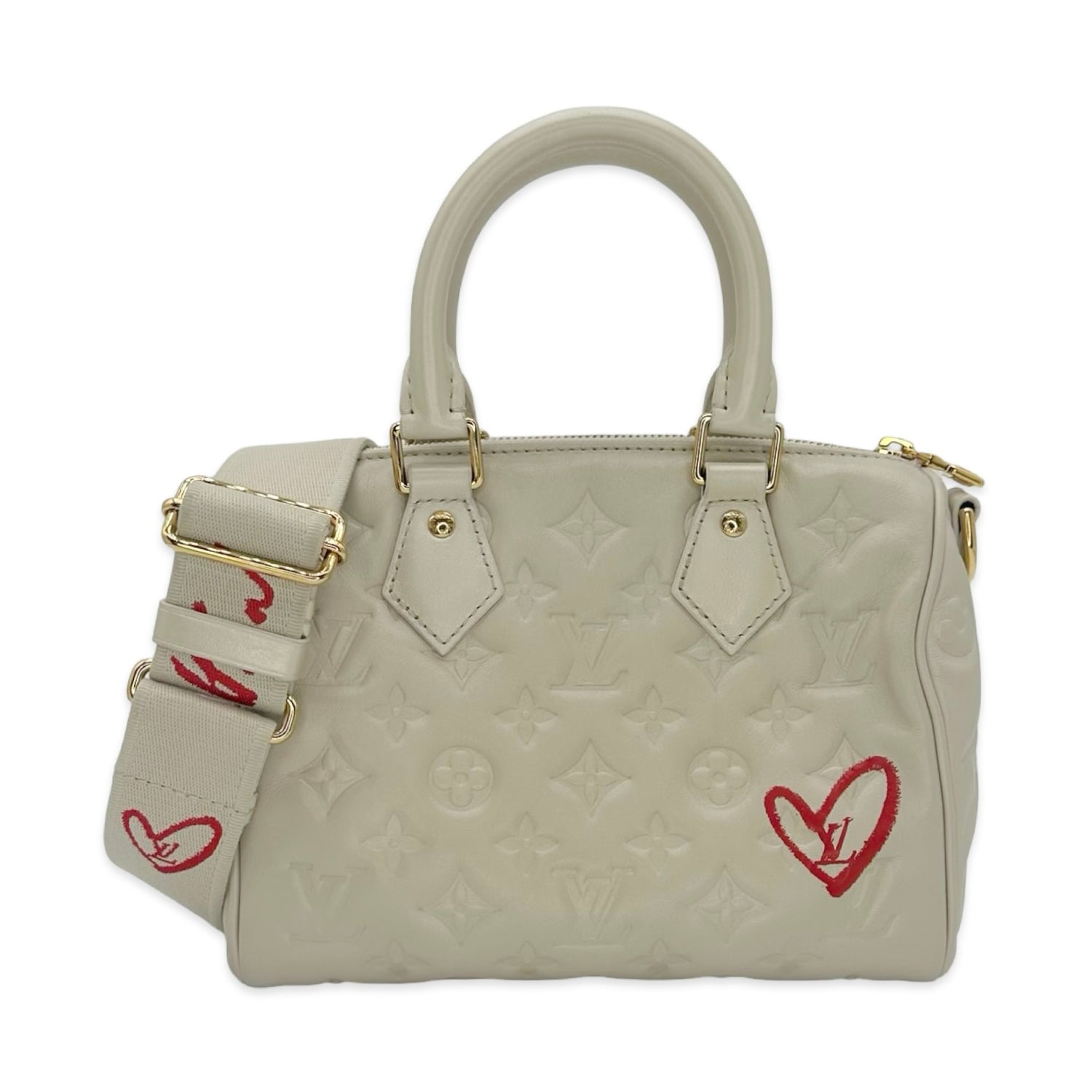 Louis Vuitton Monogram Embossed Lambskin Fall in Love Speedy Bandouliere 22