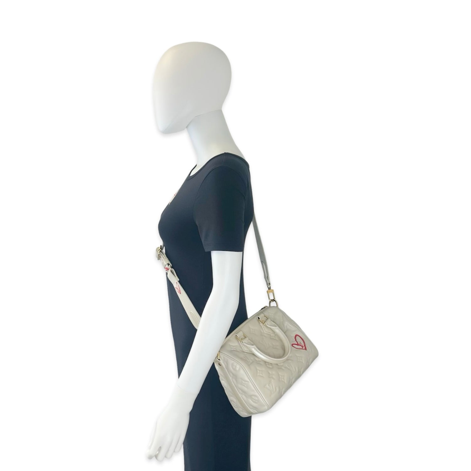 Louis Vuitton Monogram Embossed Lambskin Fall in Love Speedy Bandouliere 22