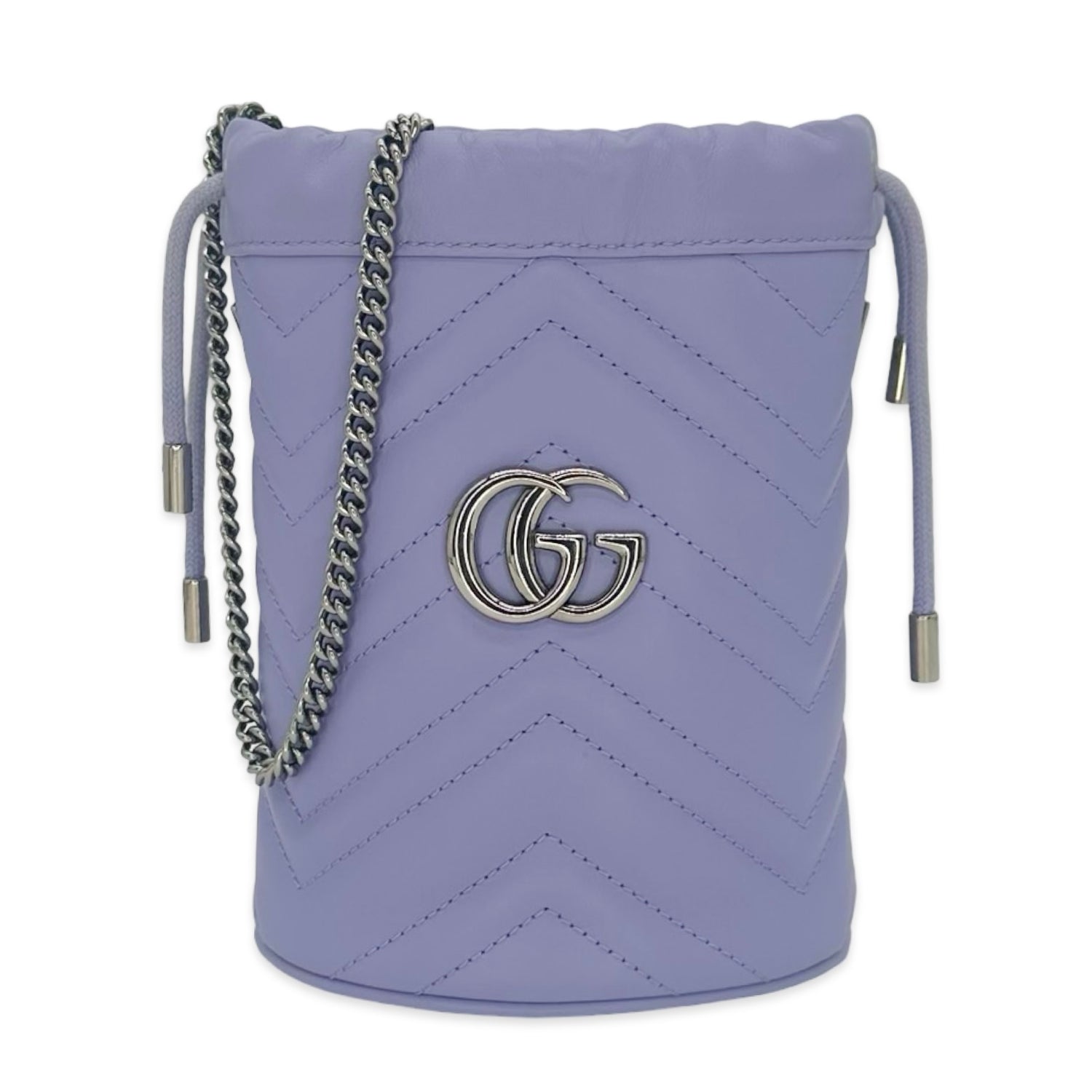 Gucci Quilted Calfskin GG Marmont Mini Bucket Bag