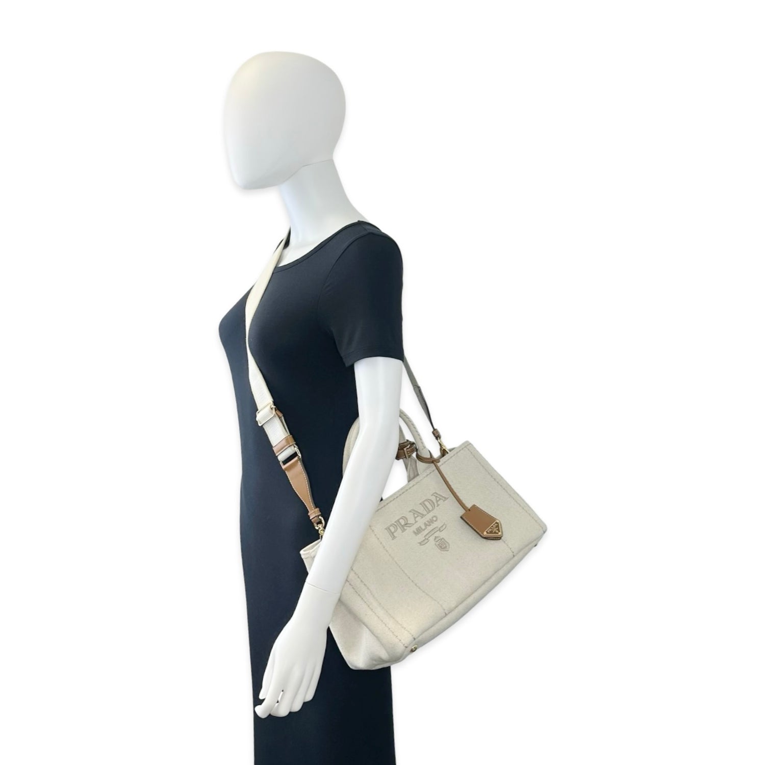 Prada Cotton Canvas Jardinière Large Tote