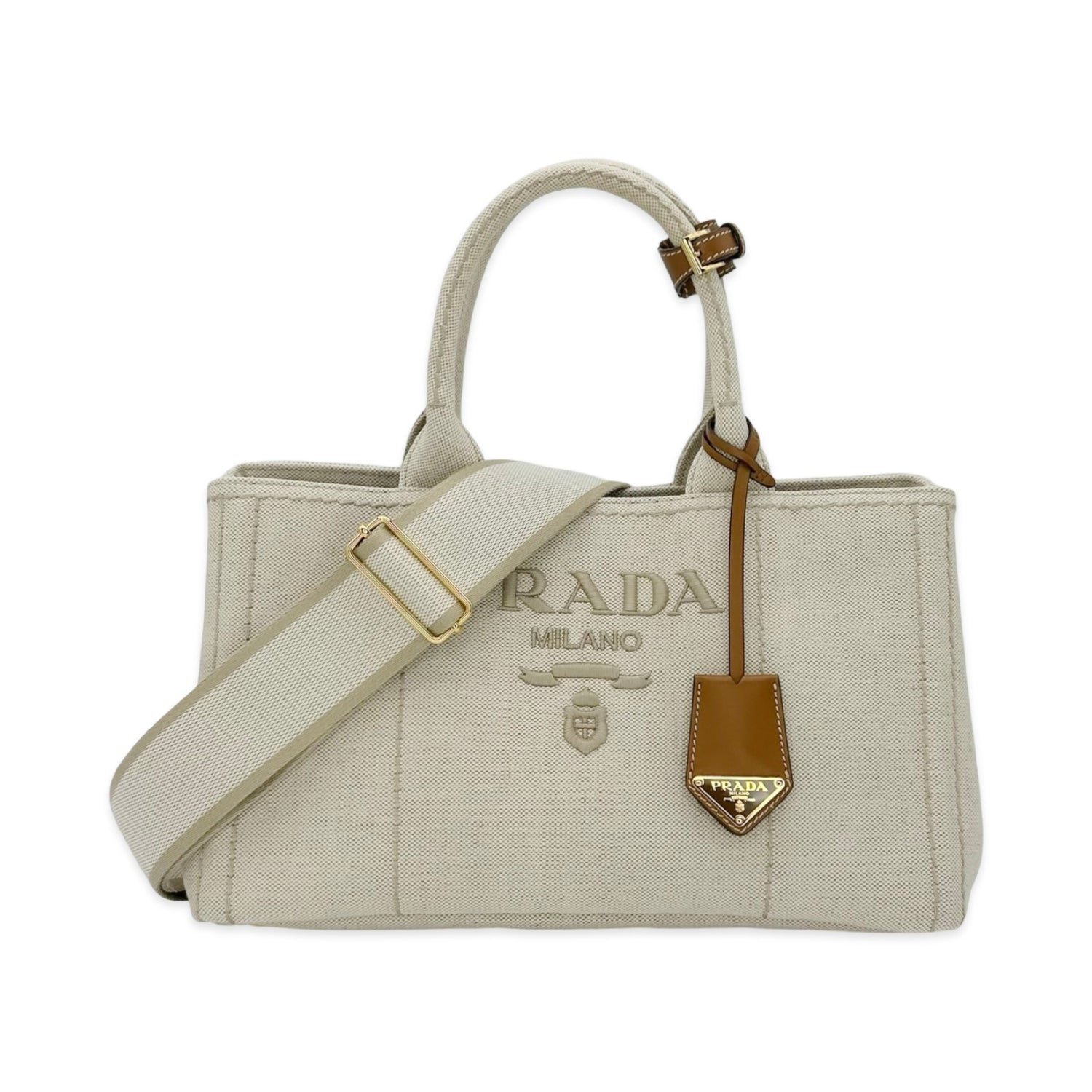 Prada Cotton Canvas Jardinière Large Tote