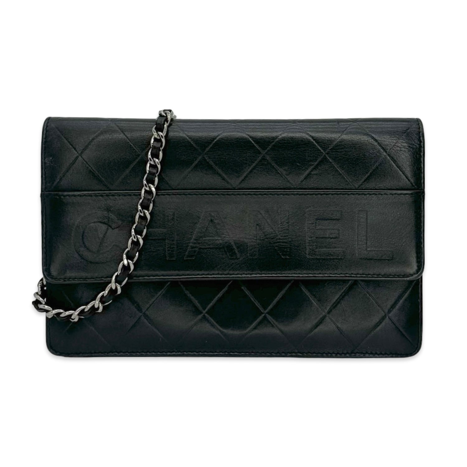 Chanel Quilted Embossed Lambskin Timeless Wallet on a Chain