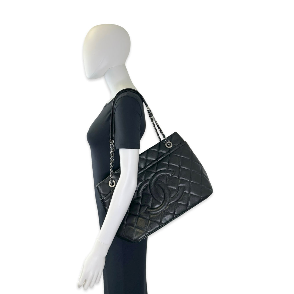 Chanel Quilted Caviar Timeless CC Soft Large Shopping Tote