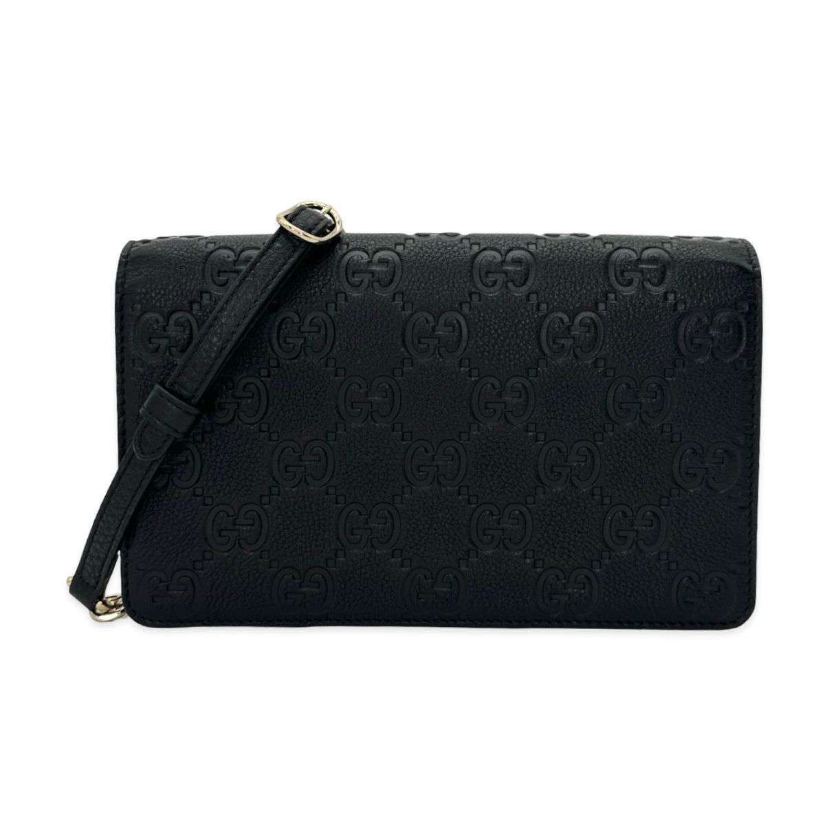 Gucci GG Embossed Emblem Chain Wallet