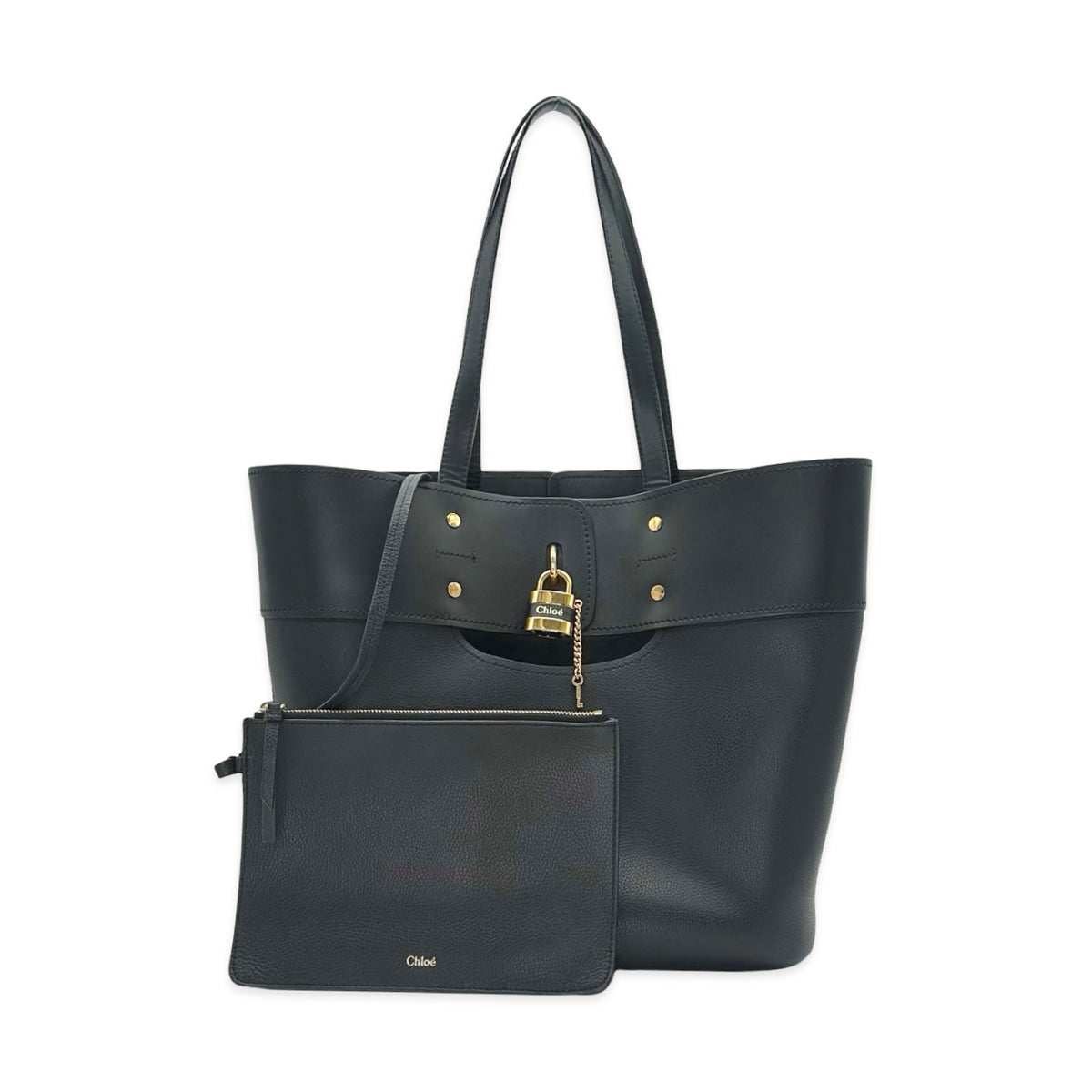Chloe Calfskin Medium Aby Padlock Oversized Tote