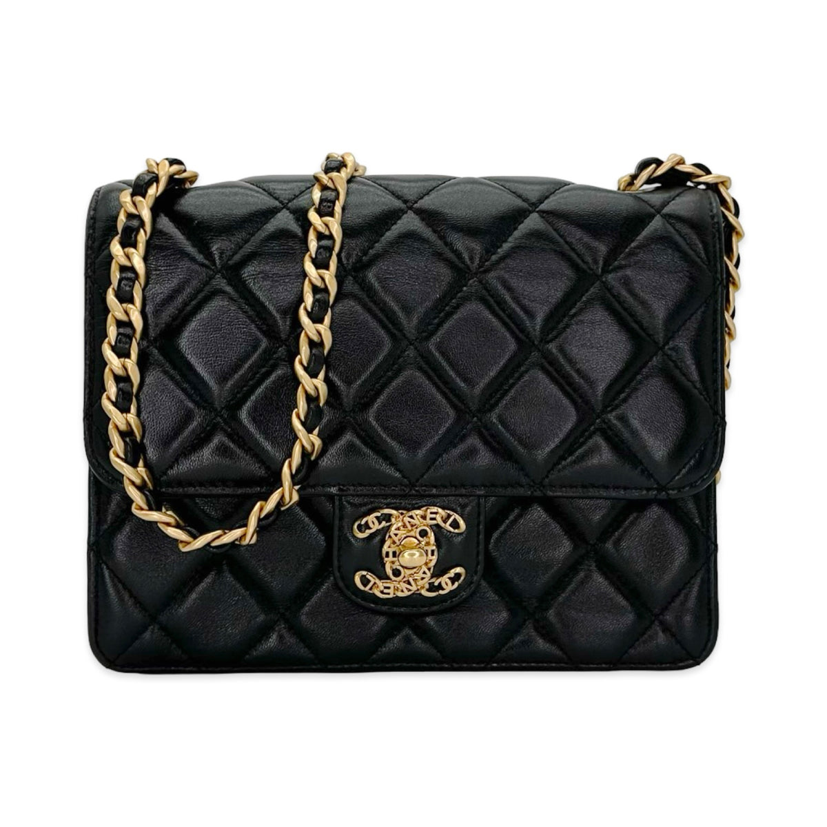Chanel Quilted Lambskin CC Logo Small Flap