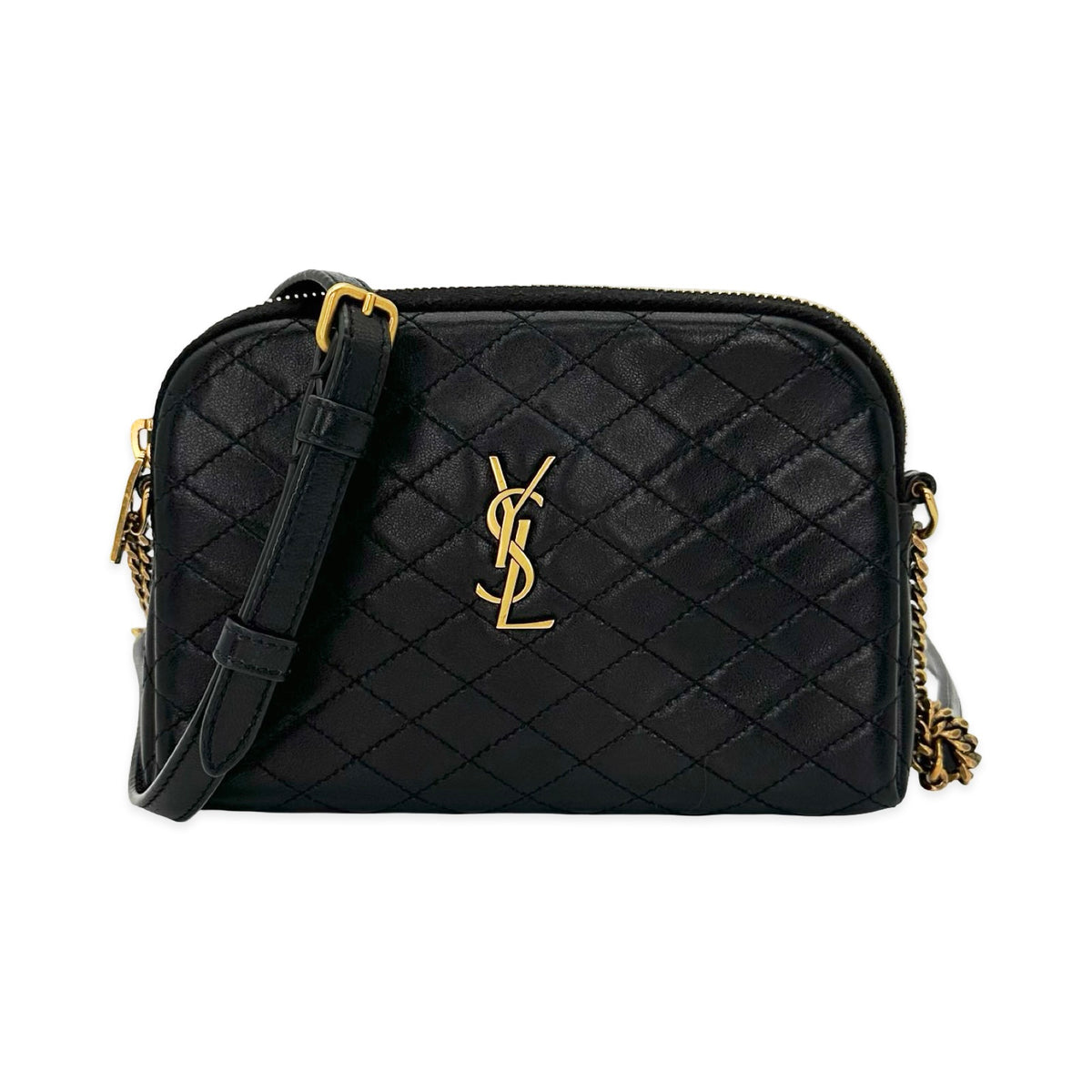 Saint Laurent Quilted Lambskin Mini Gaby Crossbody
