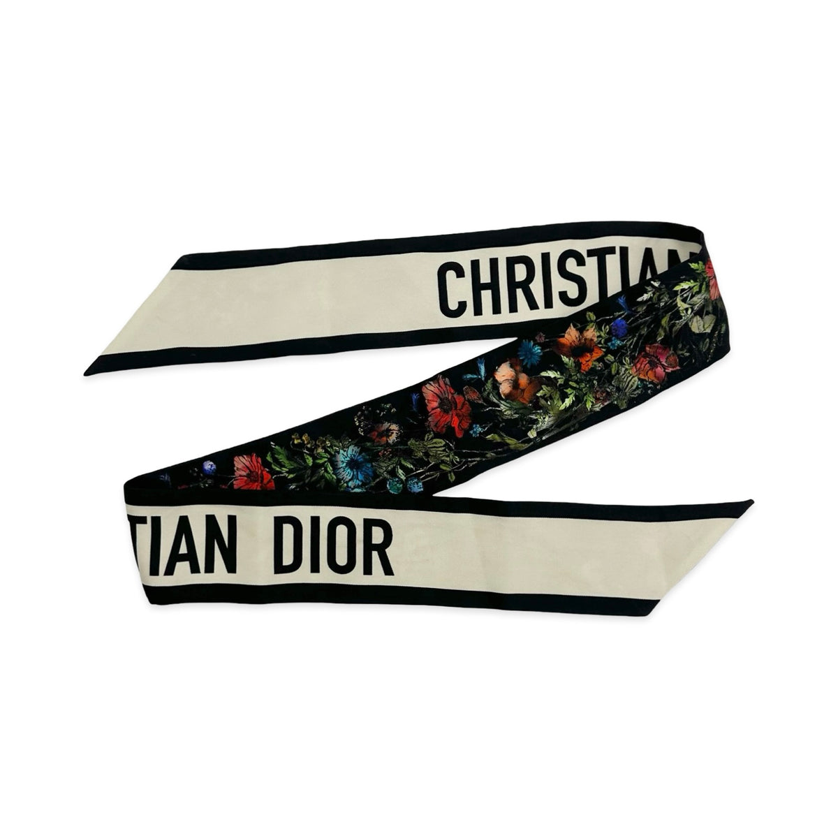 Christian Dior Silk Floral Mitzah Scarf