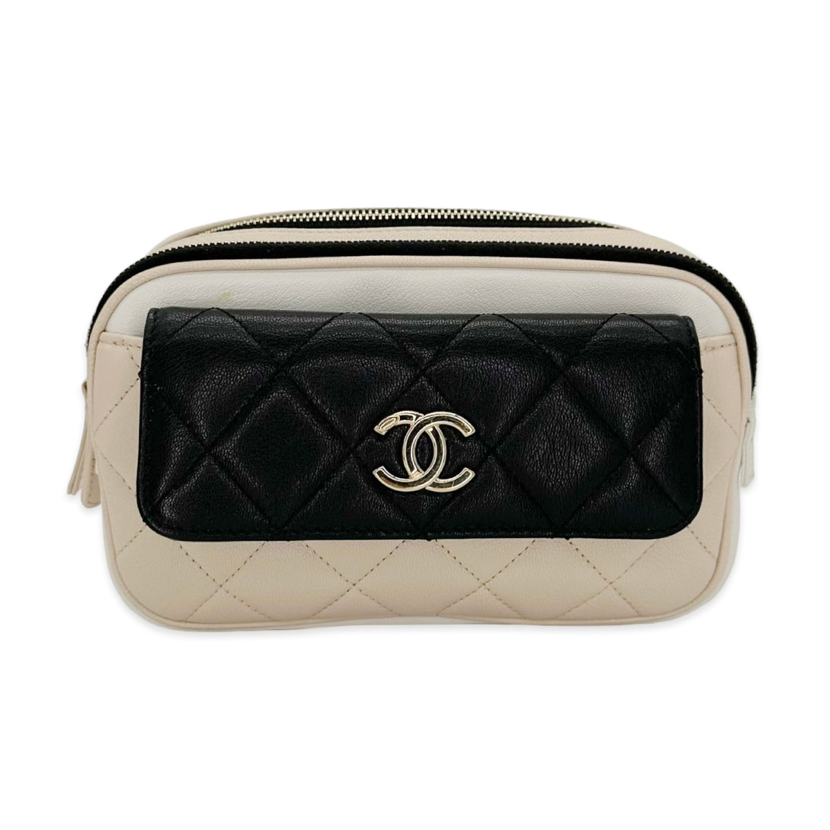 Chanel Quilted Goatskin Tricolor Waist Bag