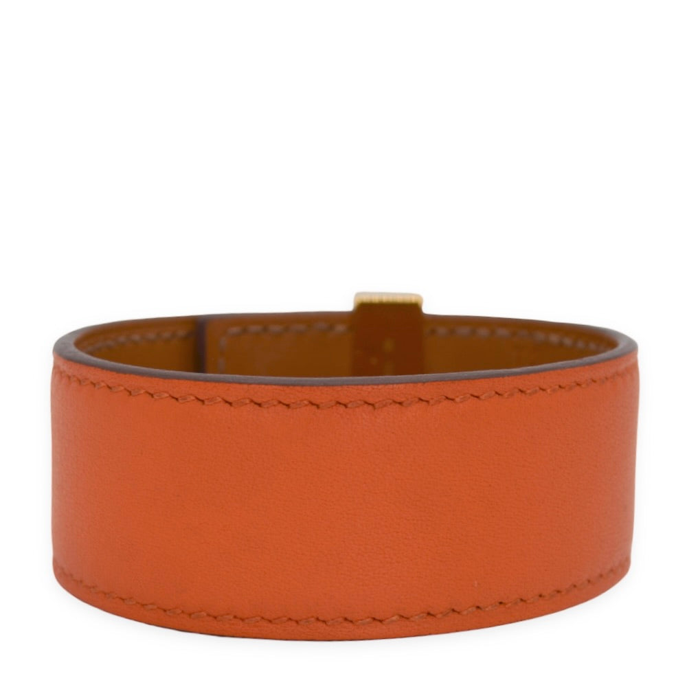Hermes Leather Wide Collier de Chien Studded Cuff 24