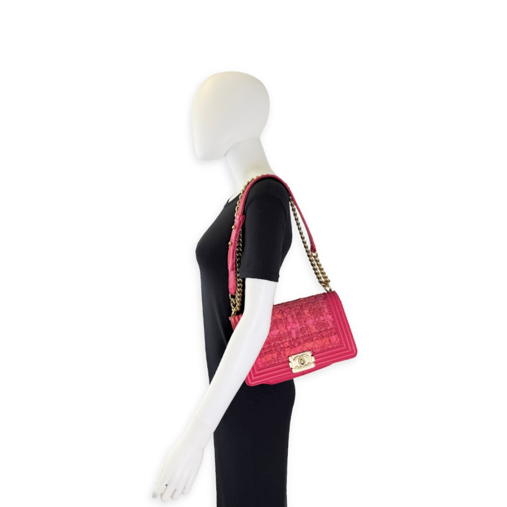Chanel Lambskin Tweed Medium Boy Bag