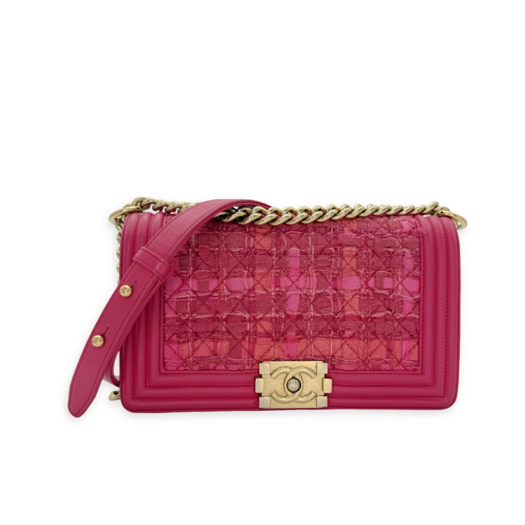 Chanel Lambskin Tweed Medium Boy Bag